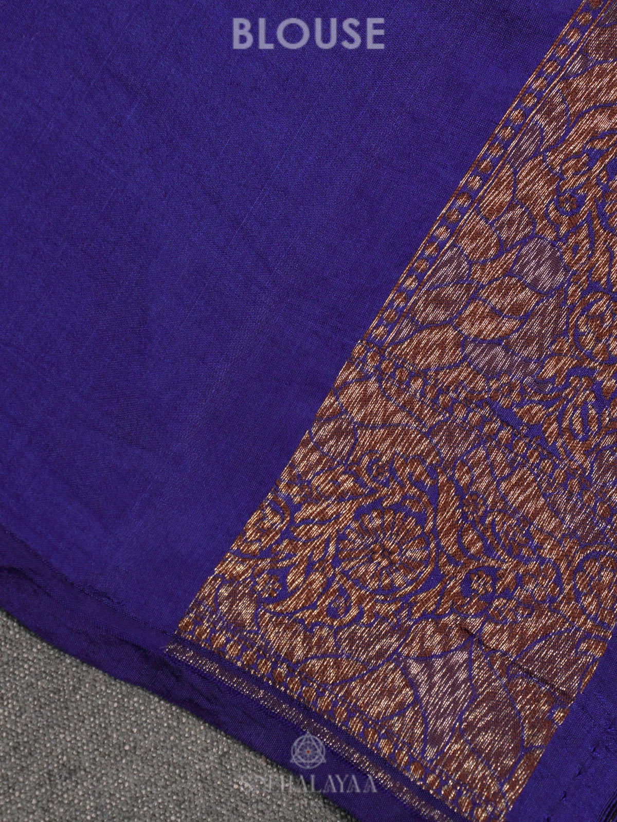 Navy Blue Chiniya Silk Saree