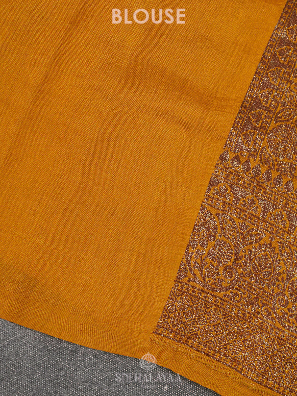 Mango Yellow Chiniya Silk Saree