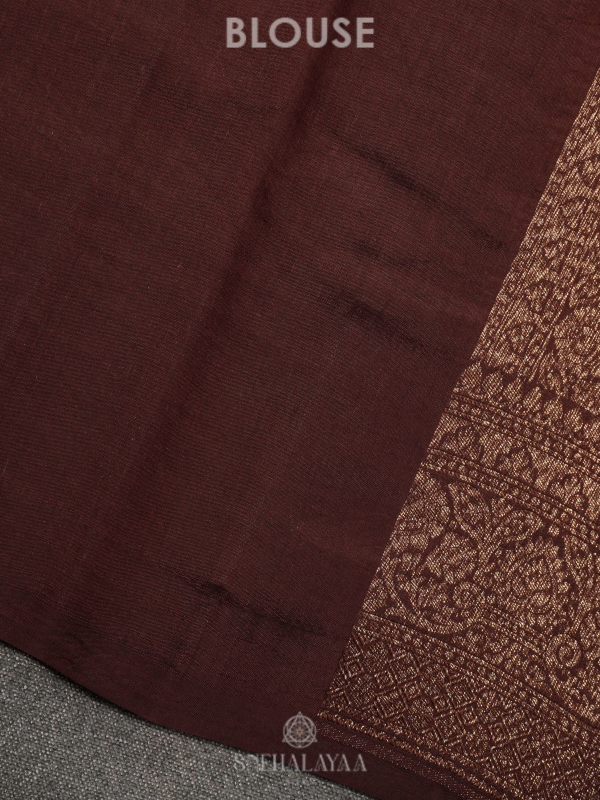 Brown Chiniya Silk Saree