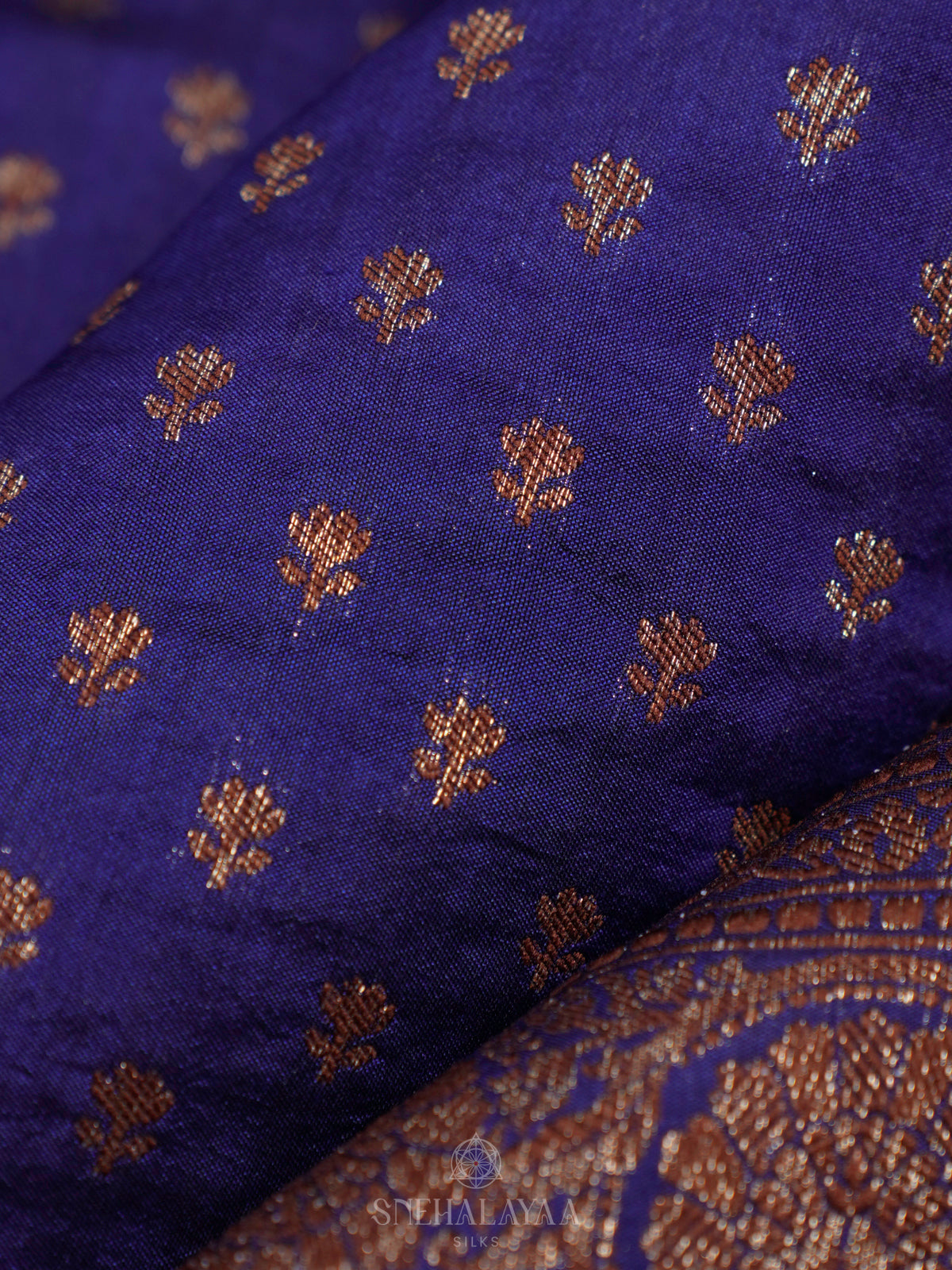Blue Chiniya Silk Saree