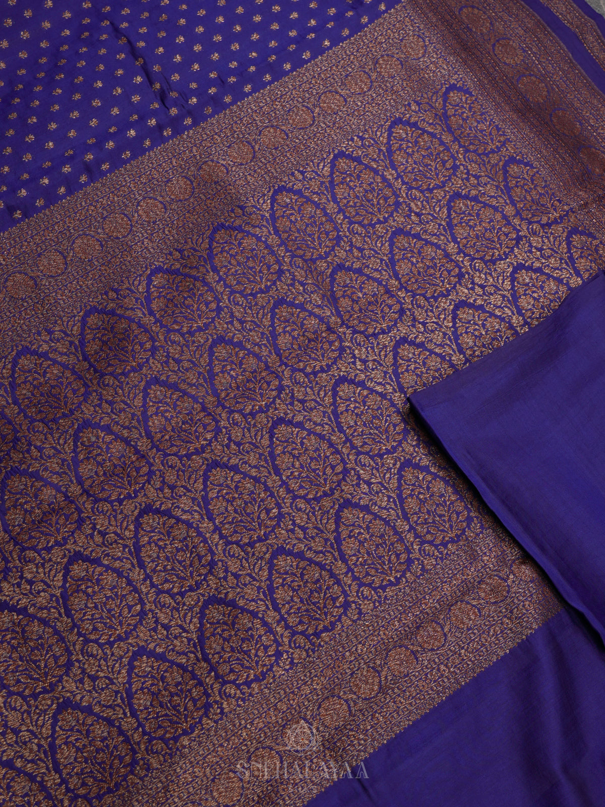 Blue Chiniya Silk Saree