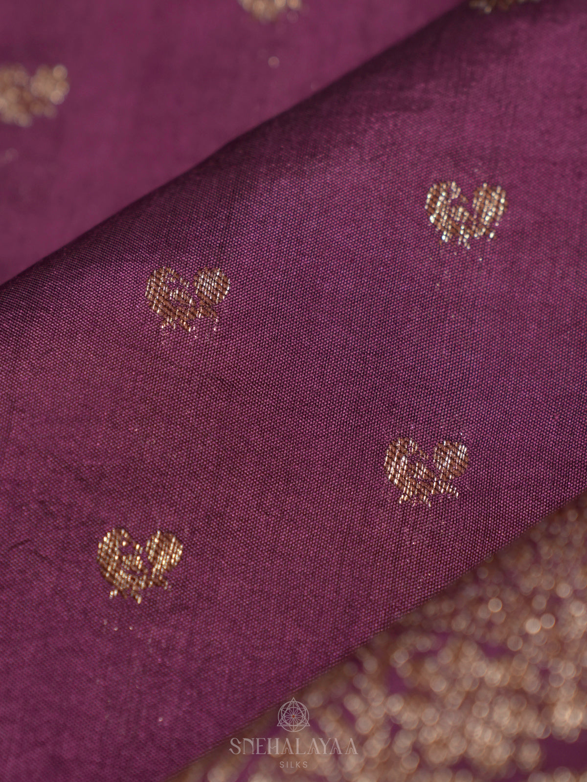 Plum Chiniya Silk Saree