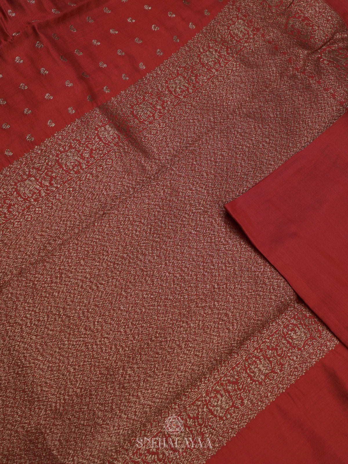 Red Chiniya Silk Saree