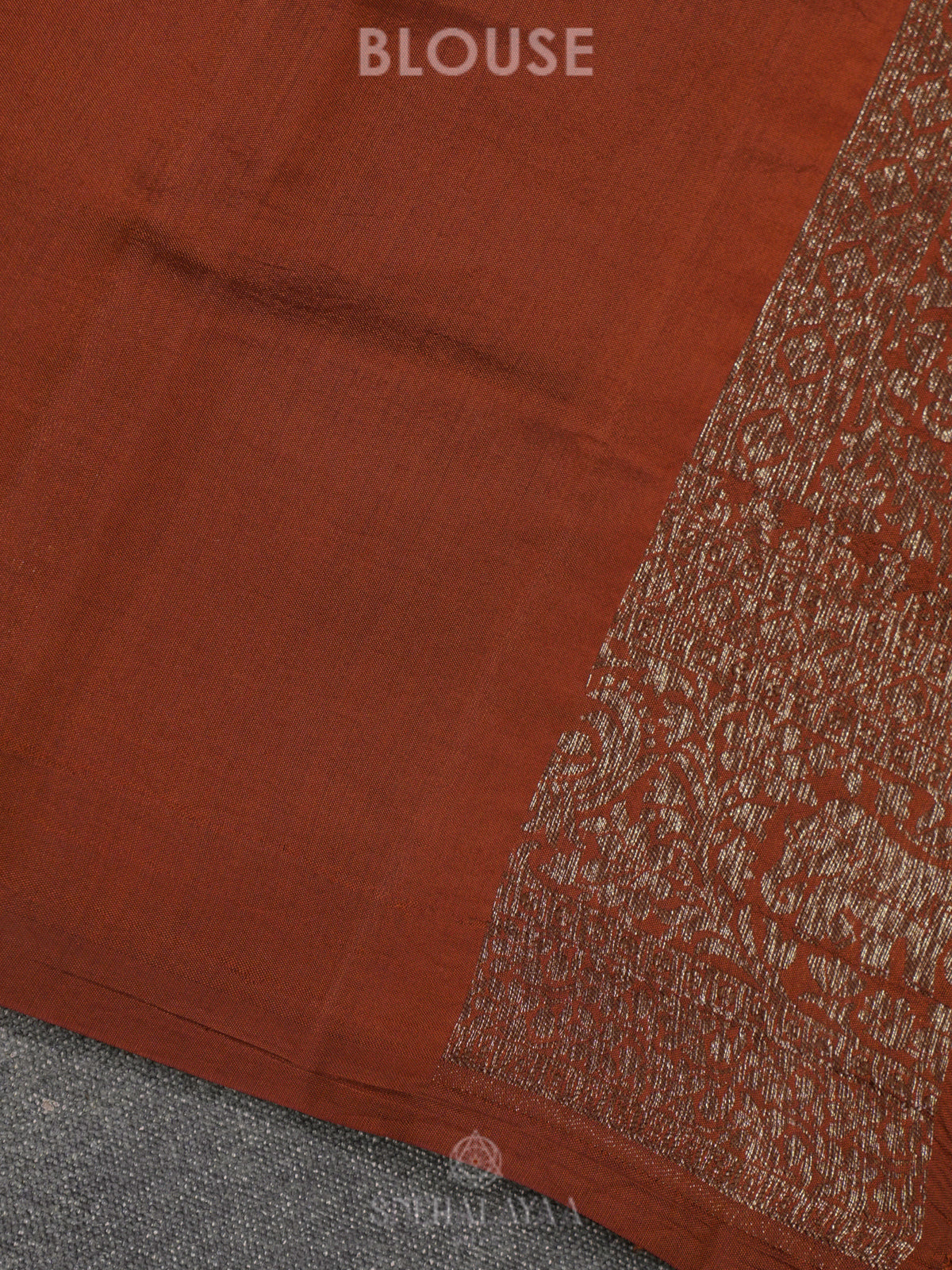 Orange Chiniya Silk Saree