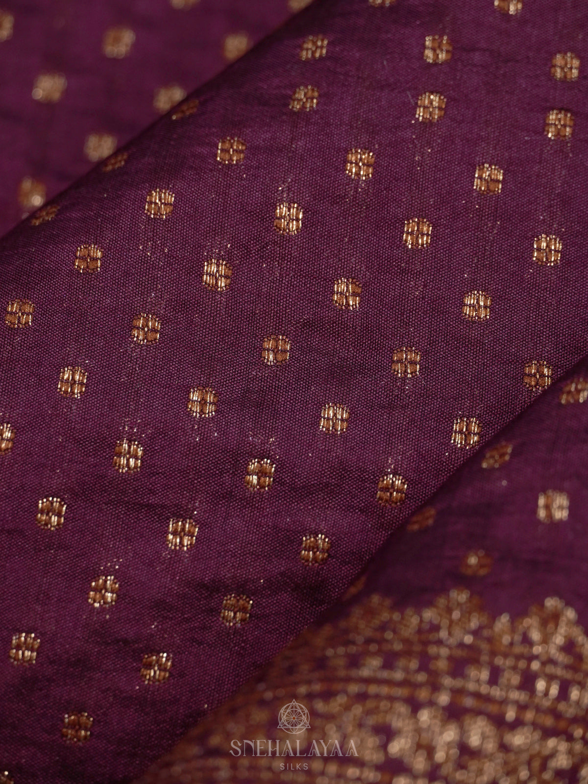Magenta Chiniya Silk Saree