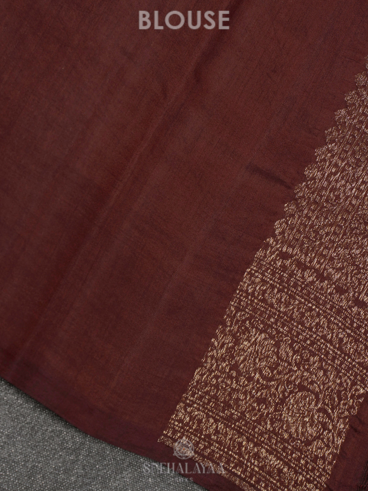 Brown Chiniya Silk Saree