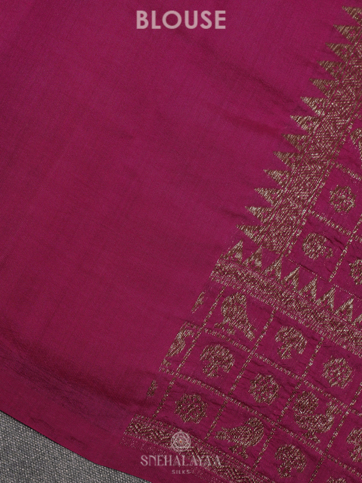 Pink Chiniya Silk Saree