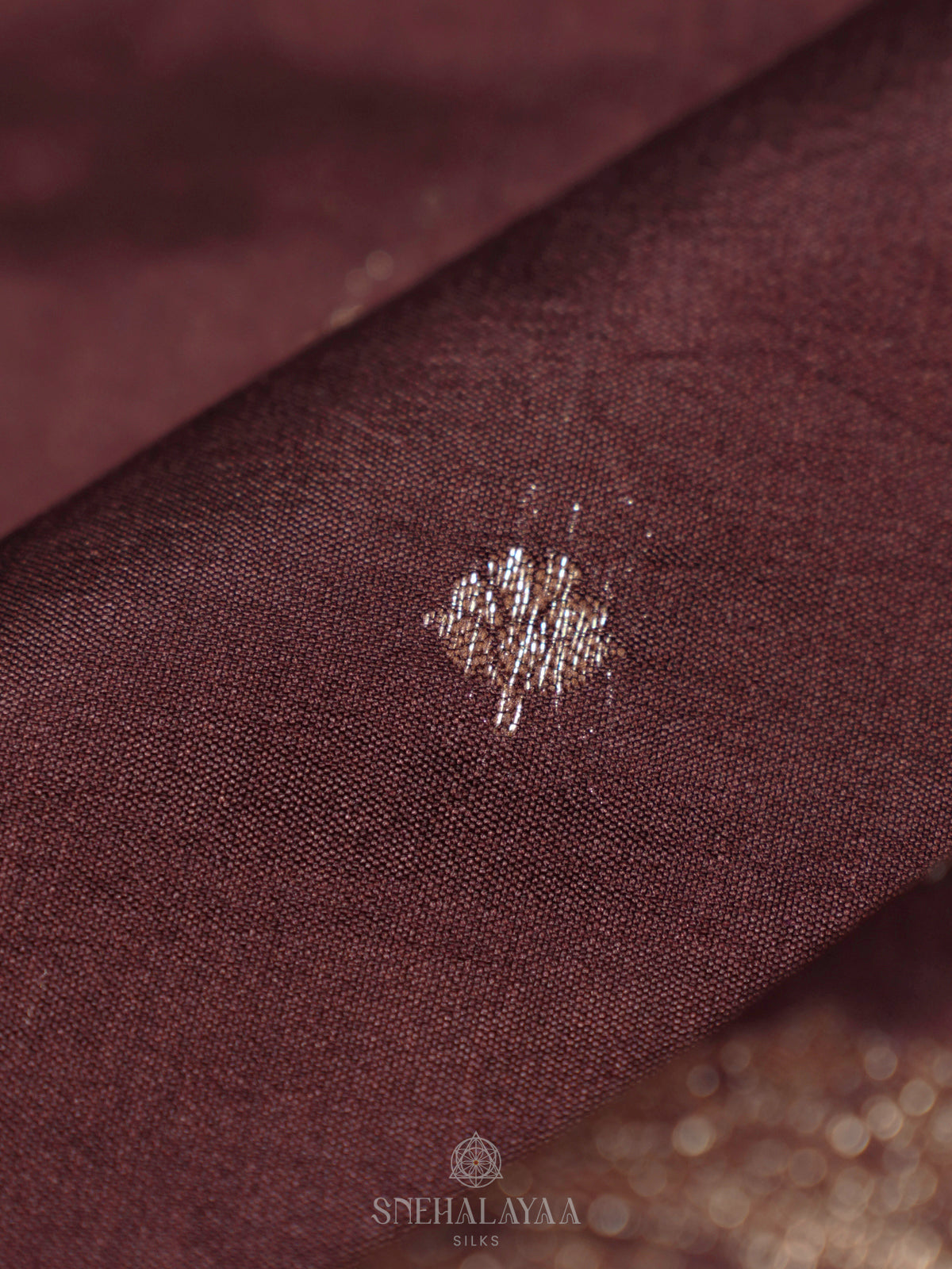 Brown Chiniya Silk Saree