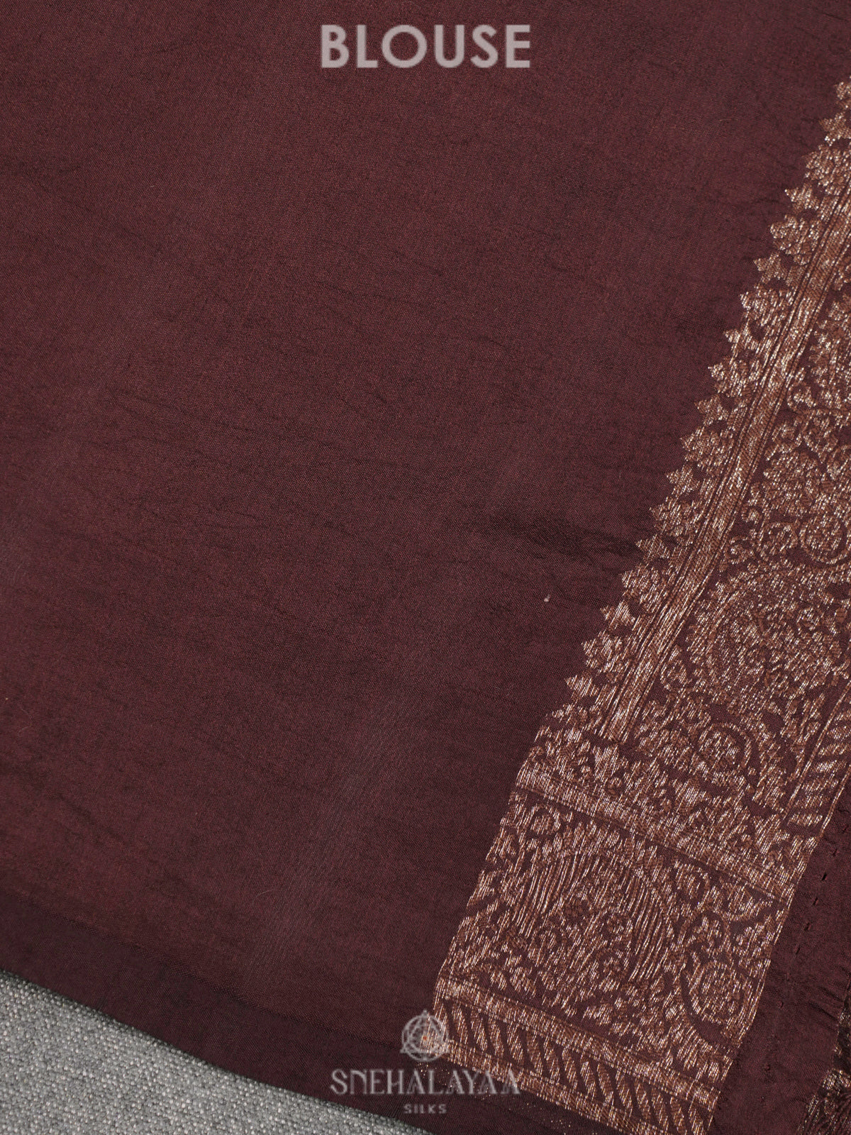 Brown Chiniya Silk Saree