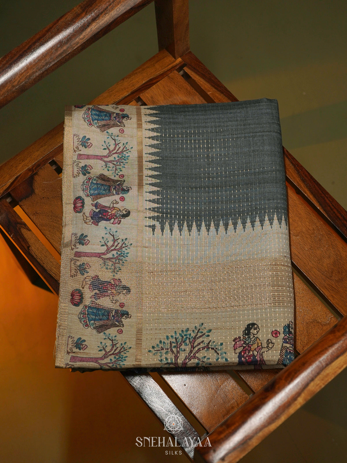 Grey Tussar Saree