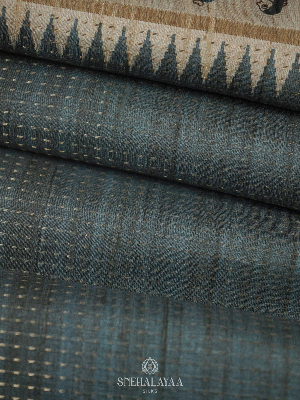 Grey Tussar Saree