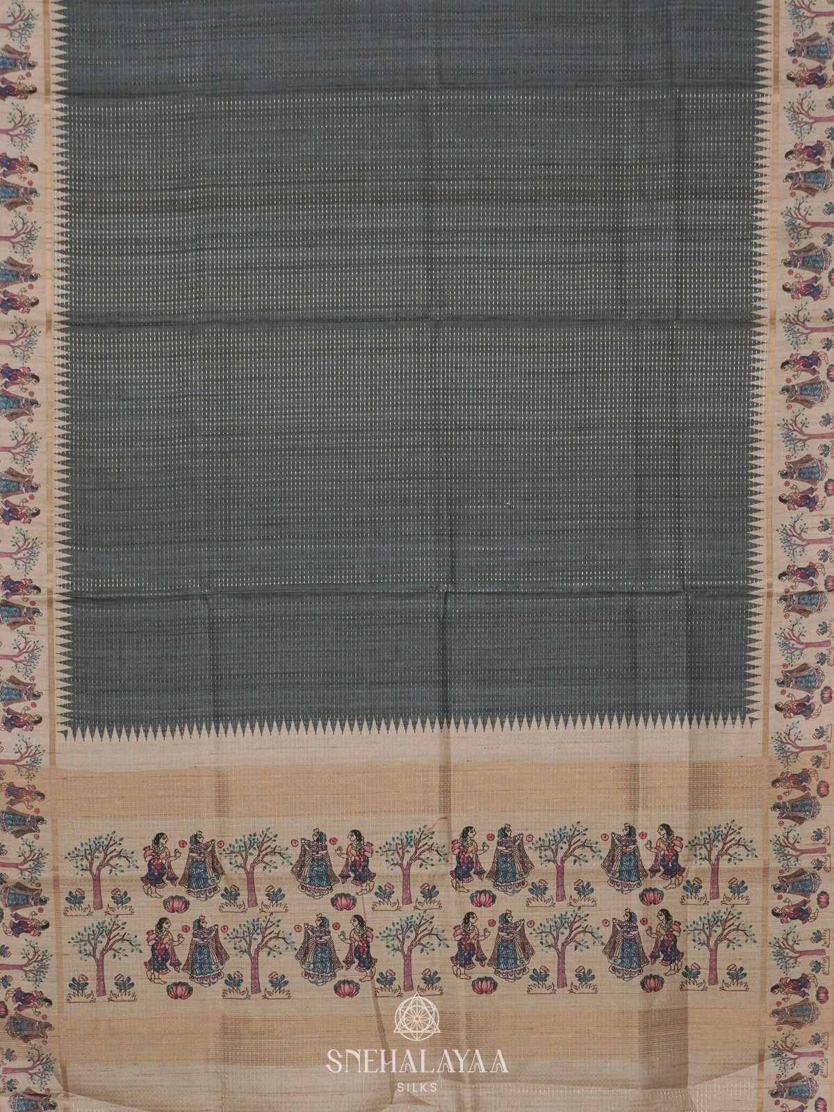 Grey Tussar Saree
