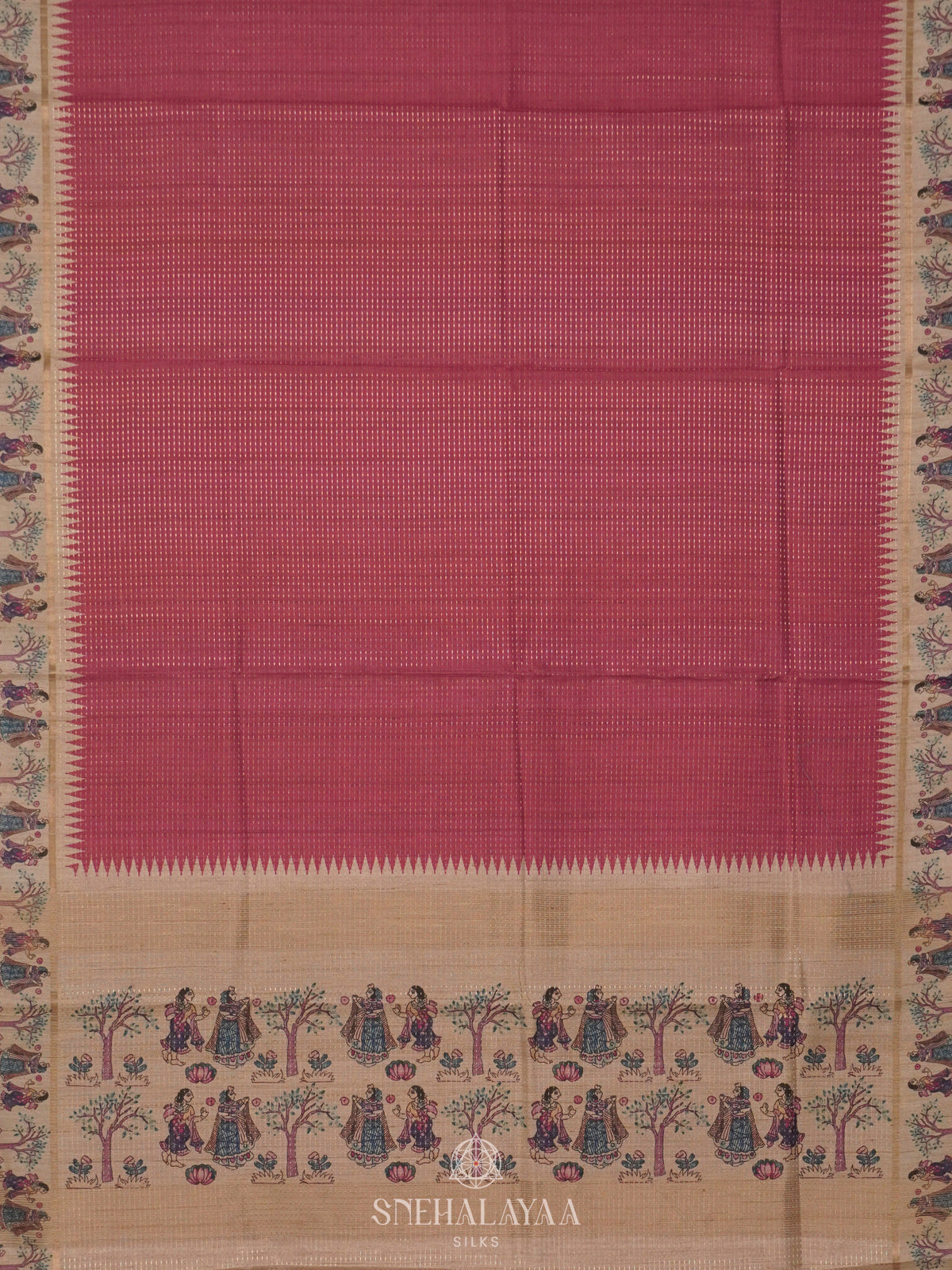 Pink Tussar Saree