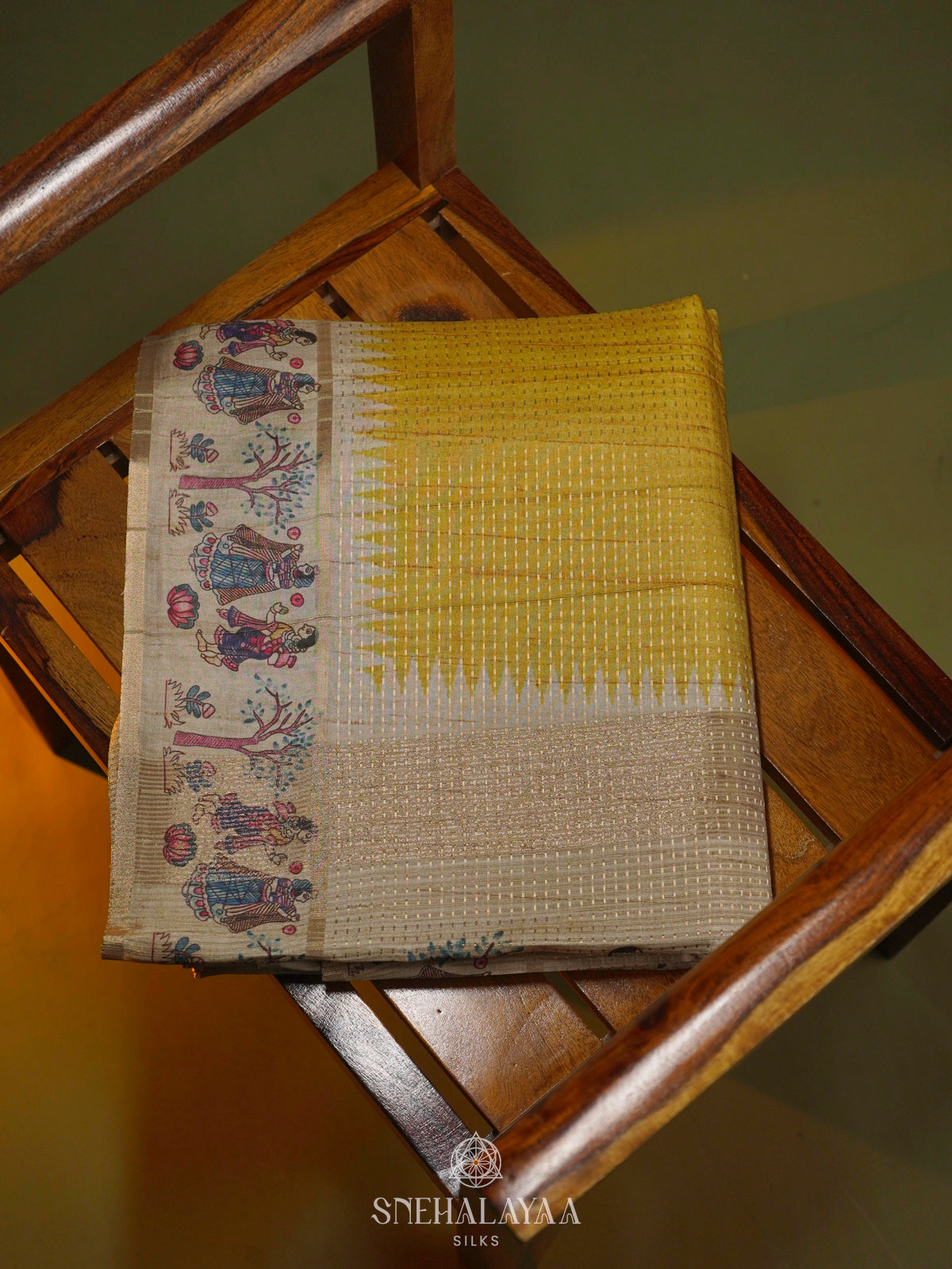 Yellow Tussar Saree