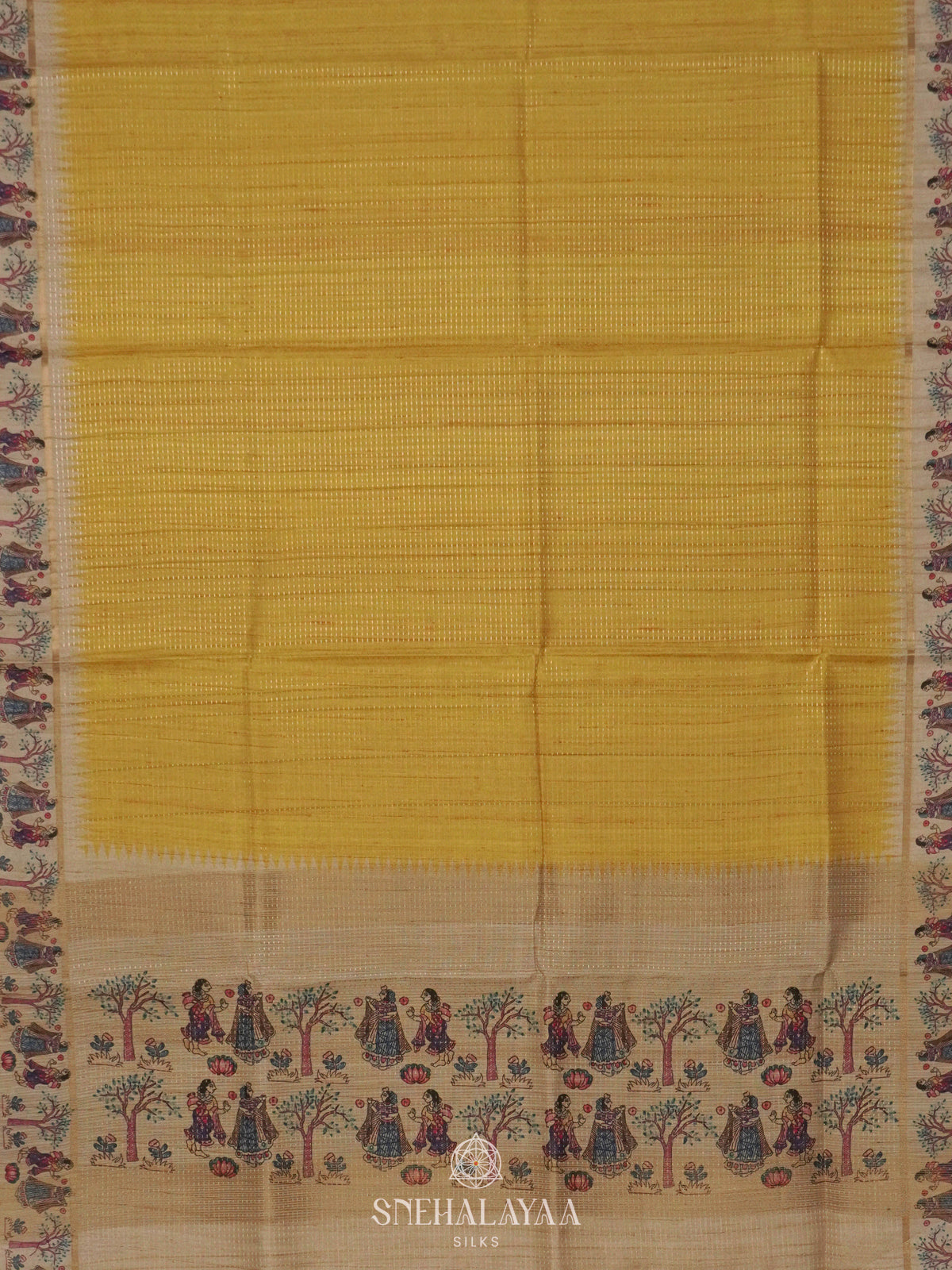 Yellow Tussar Saree