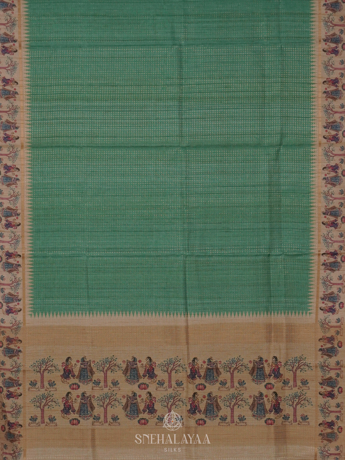 Mint Green Tussar Saree