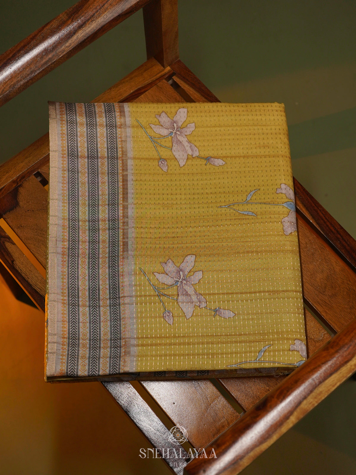 Yellow Tussar Saree