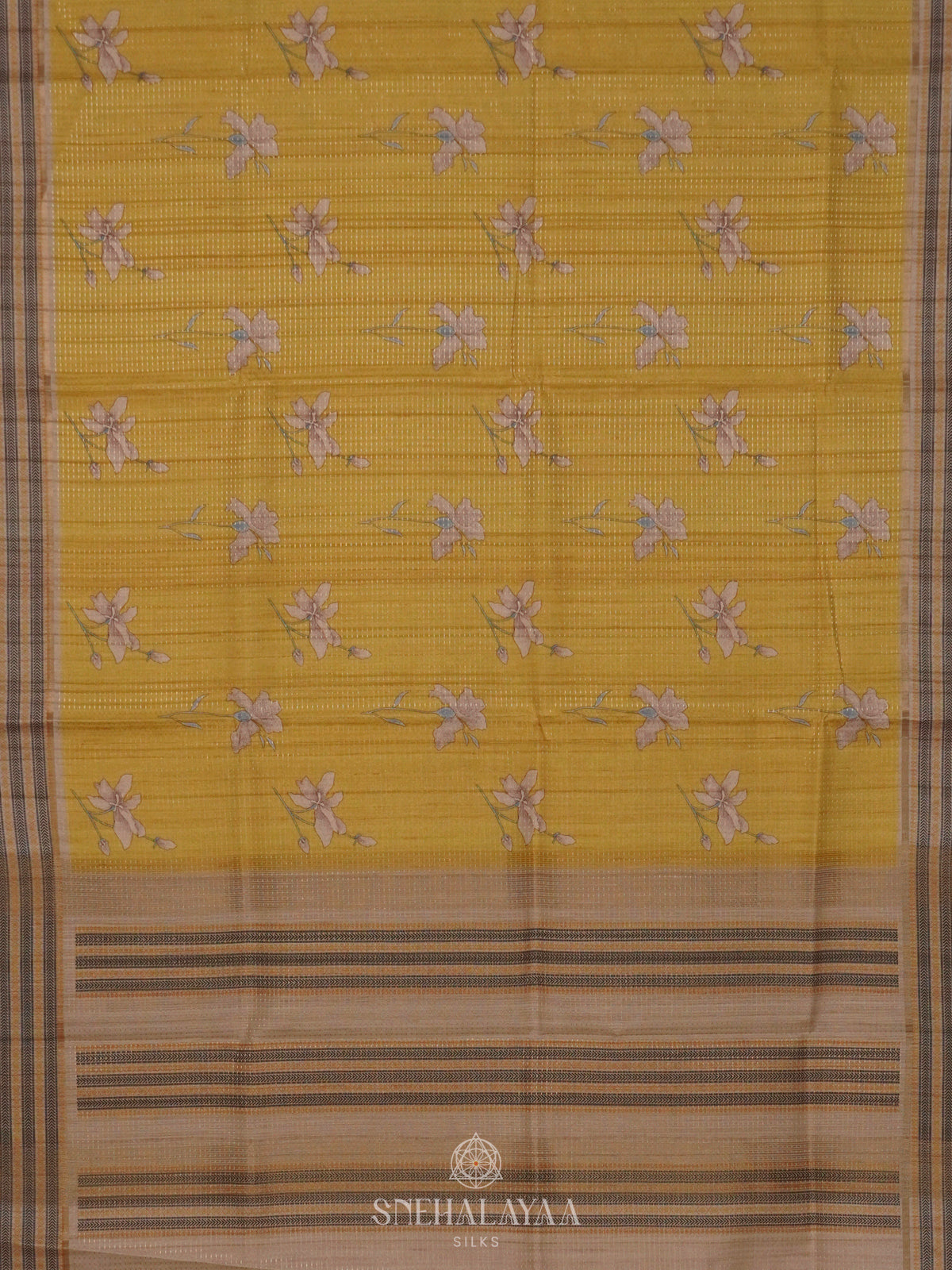 Yellow Tussar Saree