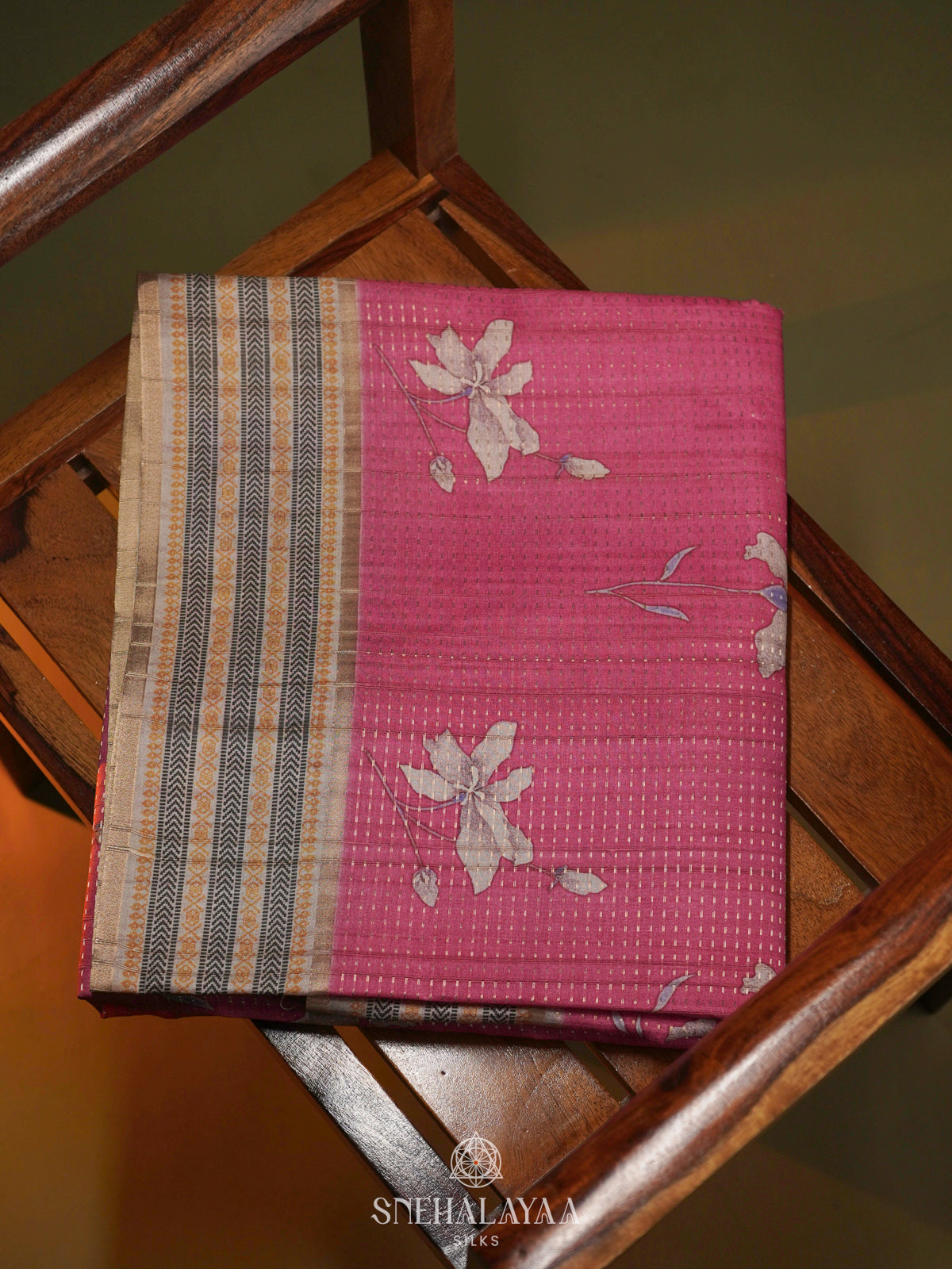 Pink Tussar Saree