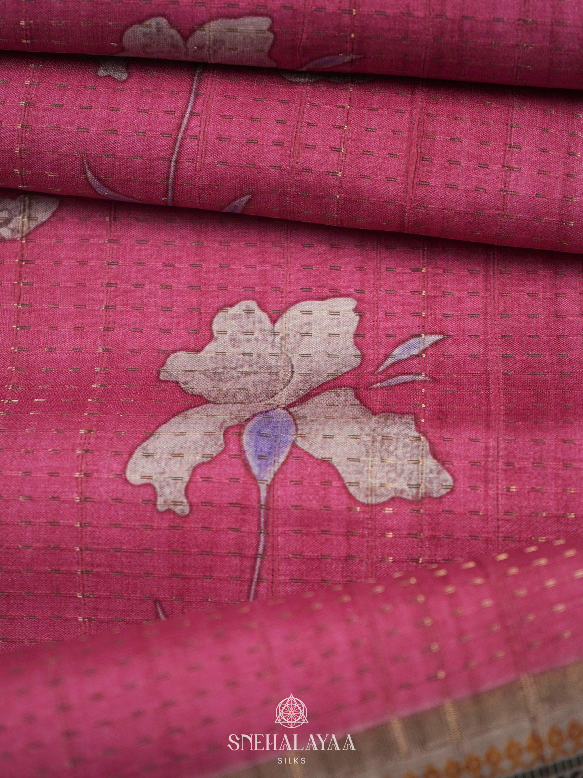 Pink Tussar Saree