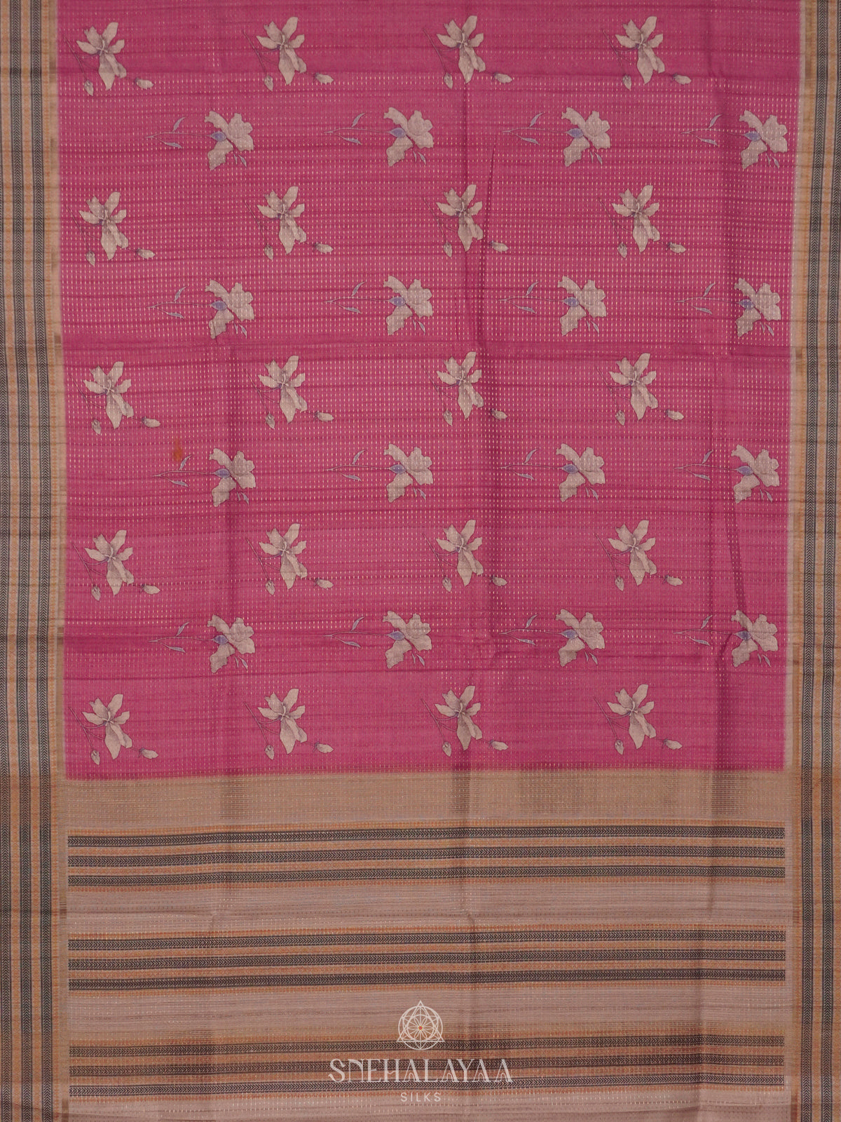 Pink Tussar Saree