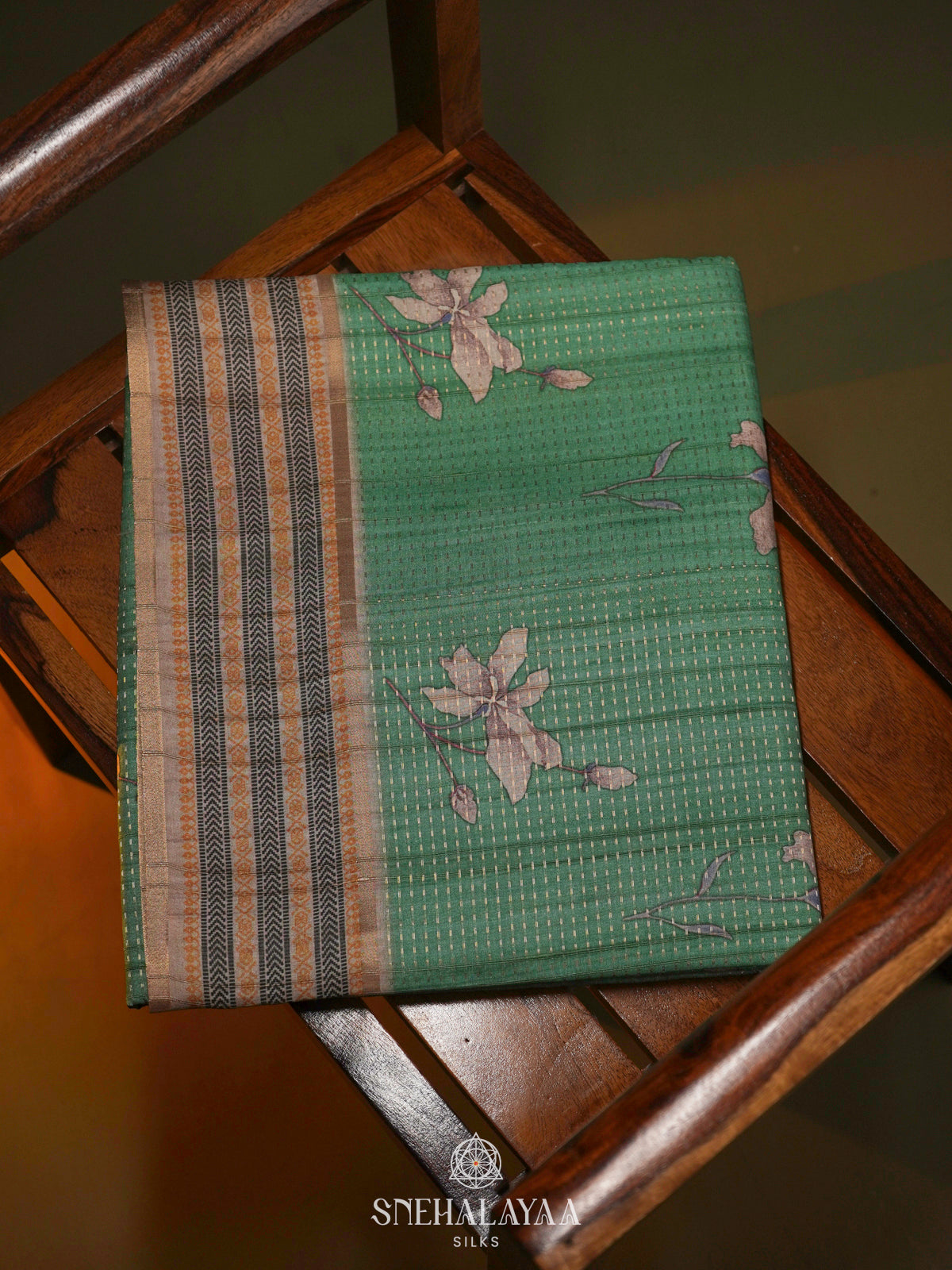 Mint Green Tussar Saree
