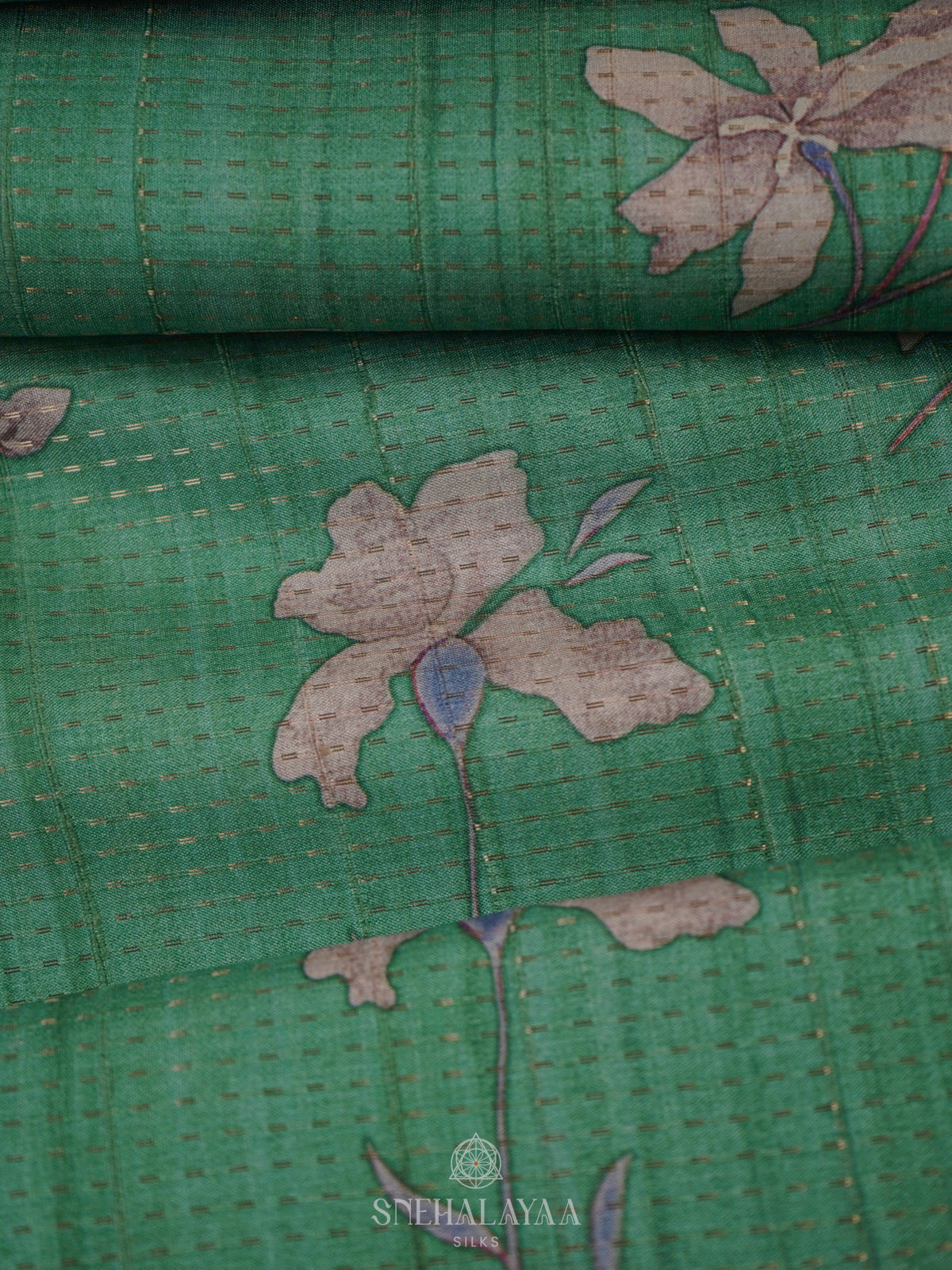 Mint Green Tussar Saree