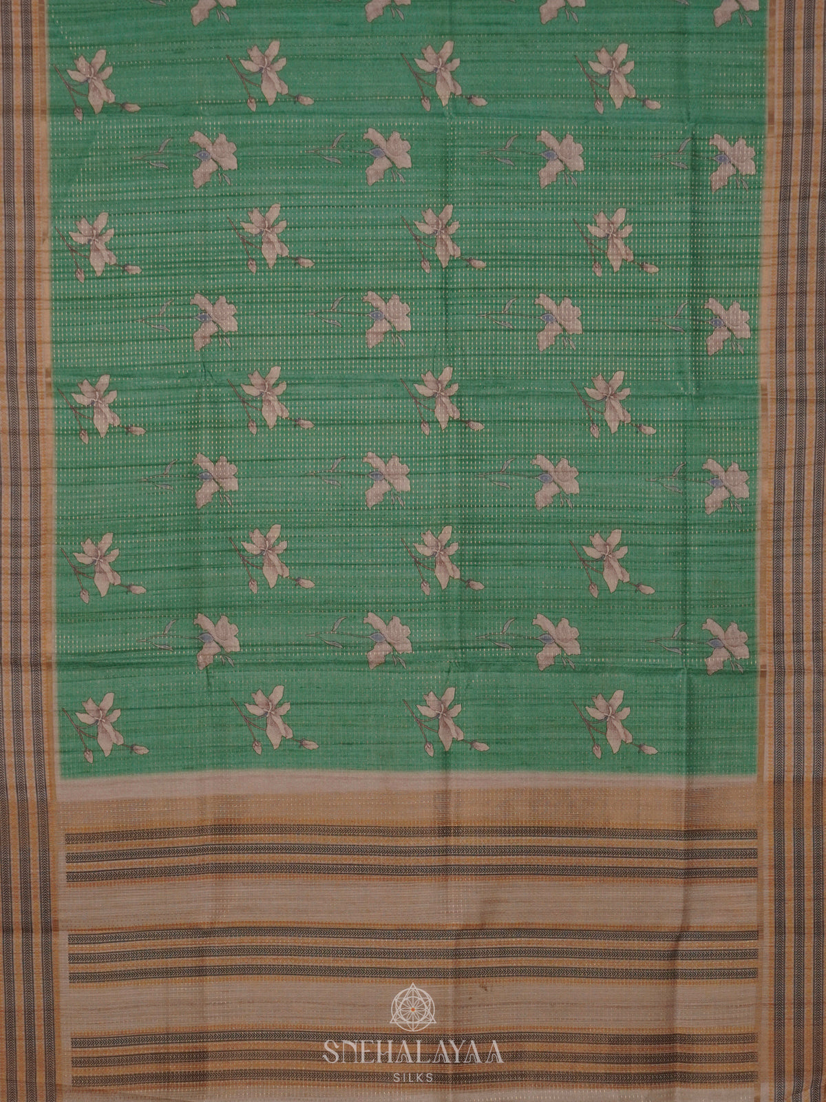 Mint Green Tussar Saree