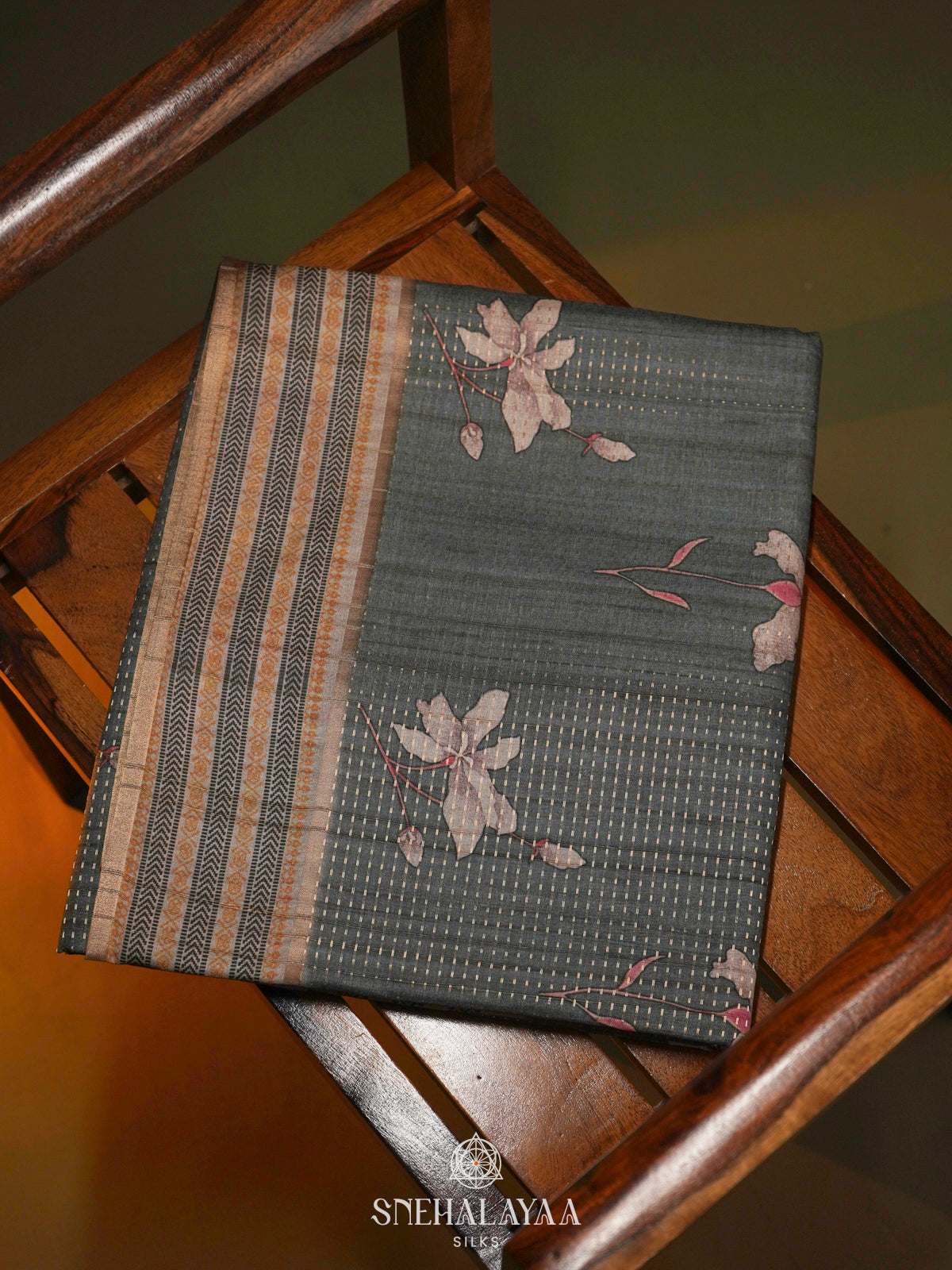 Grey Tussar Saree