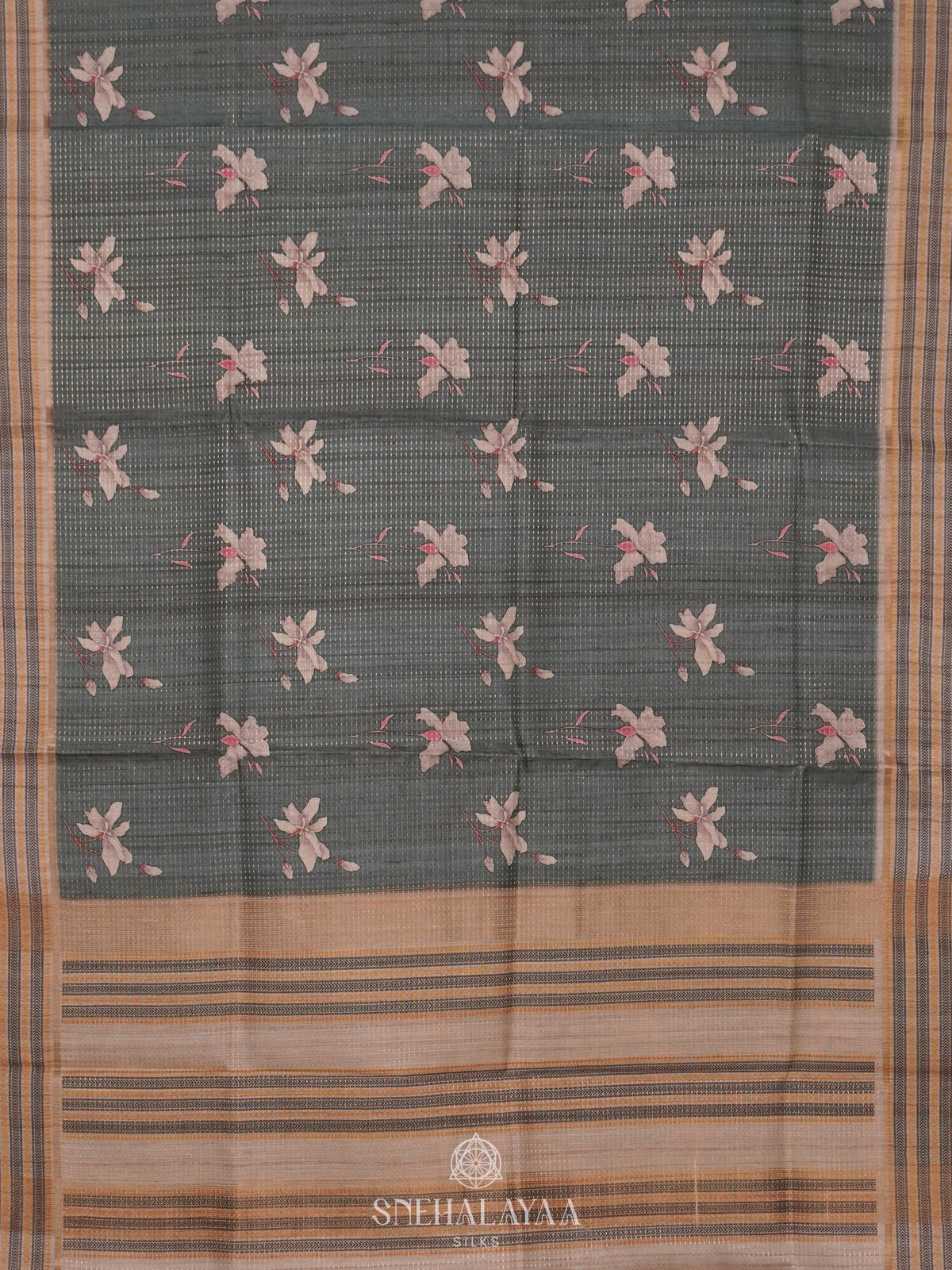 Grey Tussar Saree