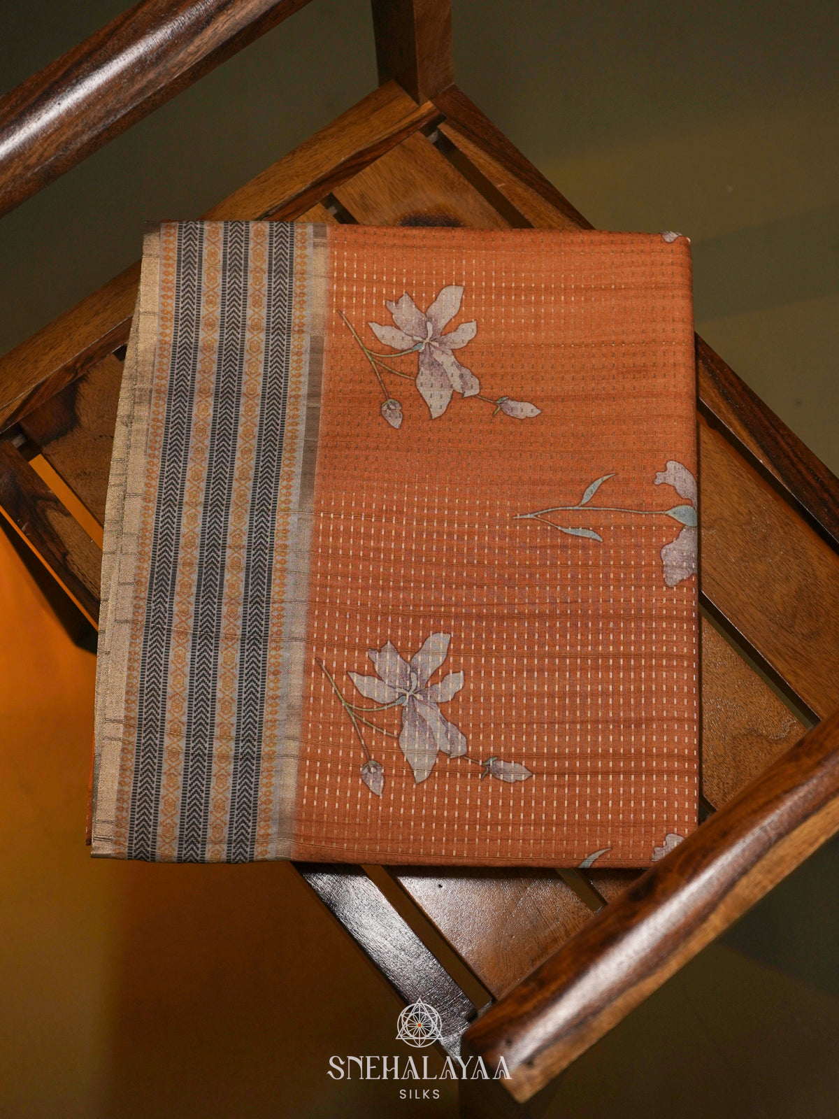 Orange Tussar Saree