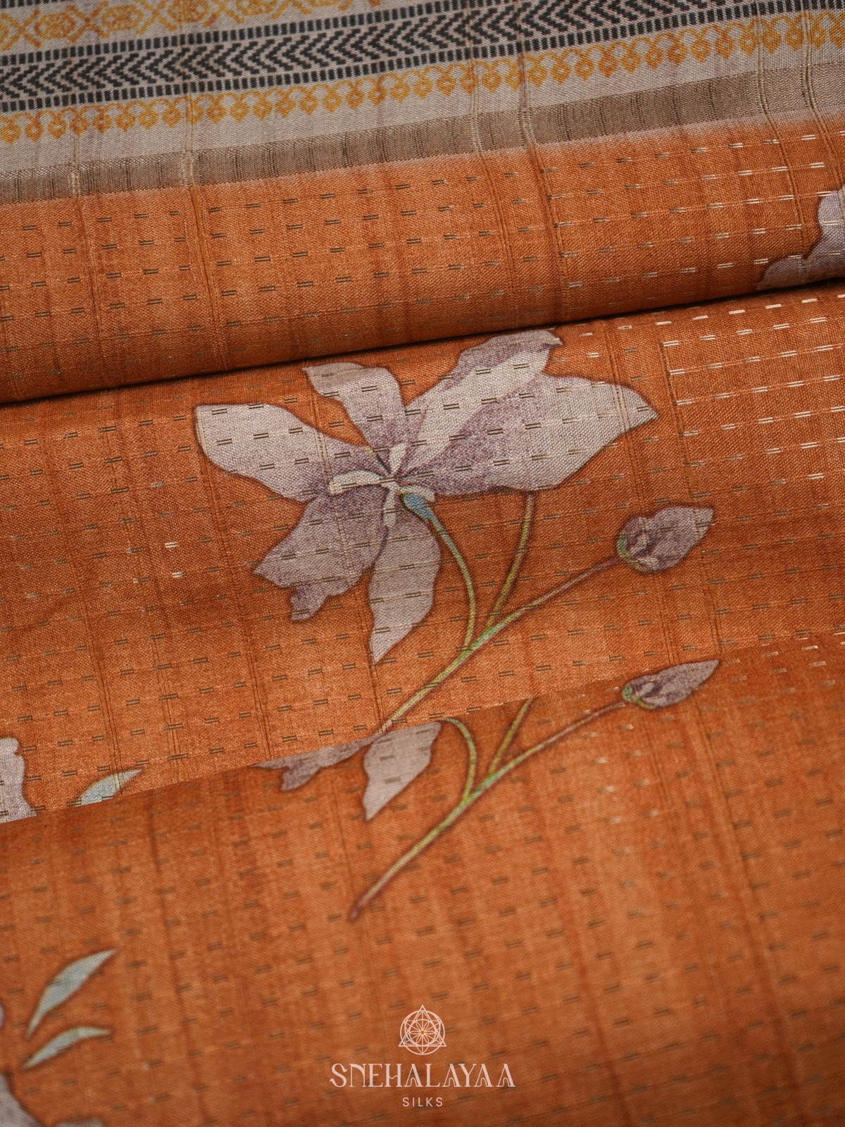 Orange Tussar Saree