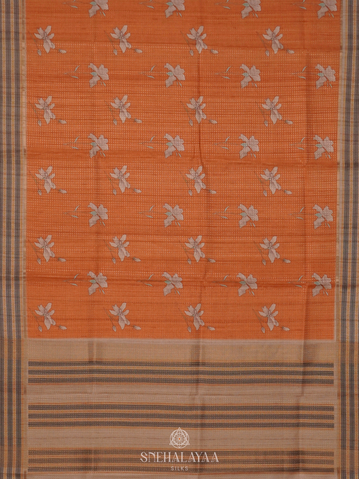 Orange Tussar Saree