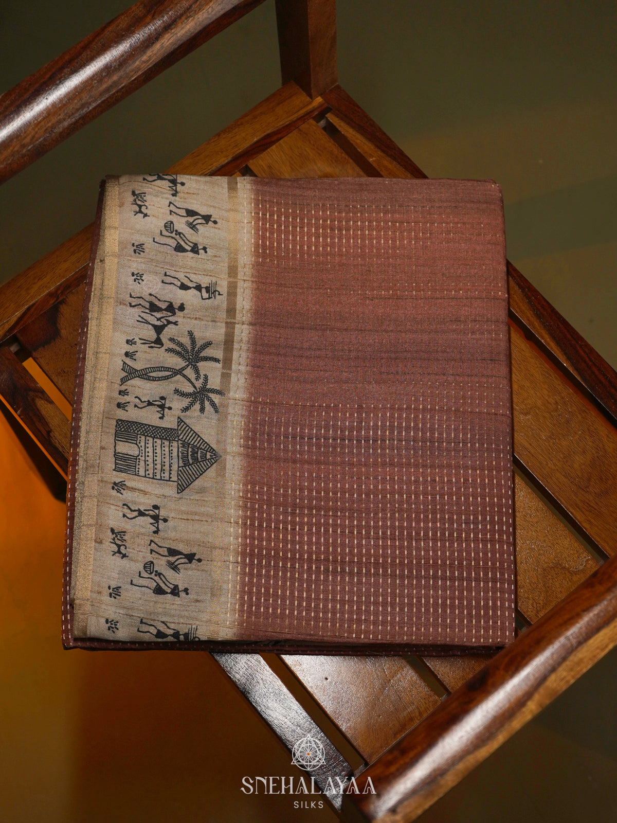 Brown Tussar Saree