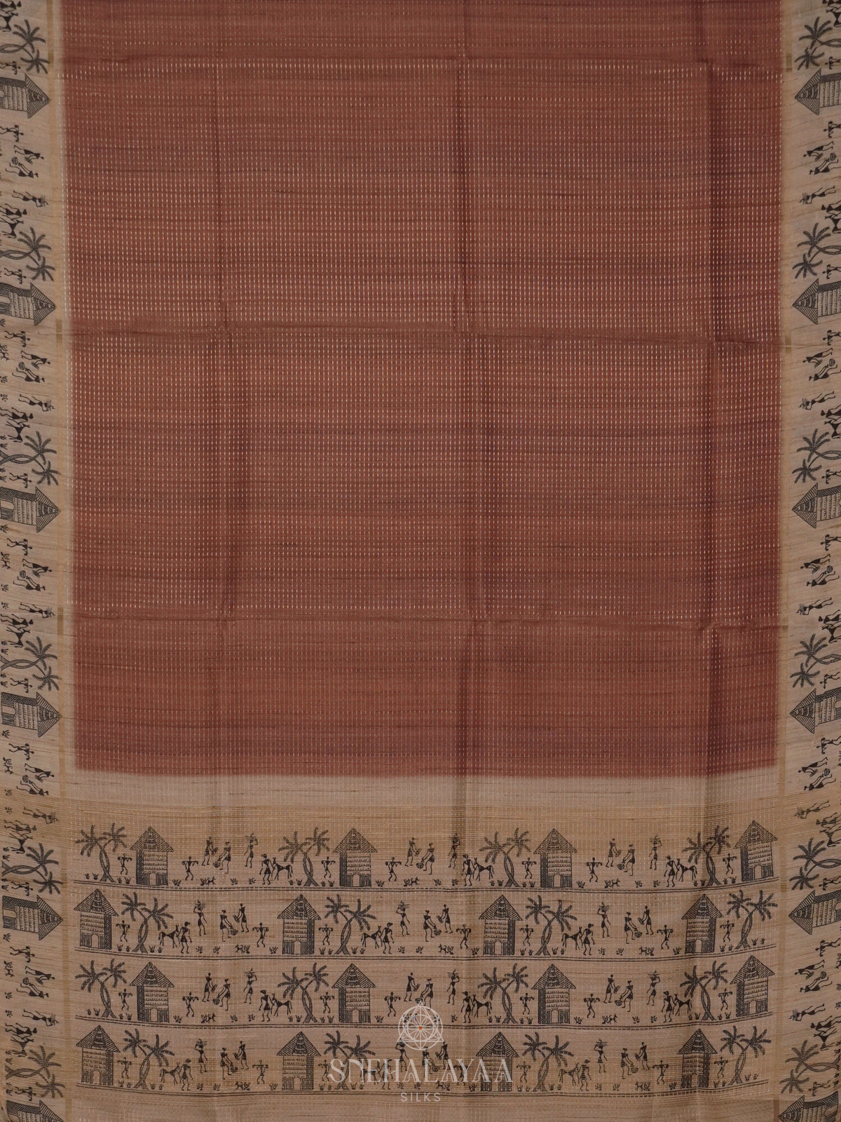 Brown Tussar Saree