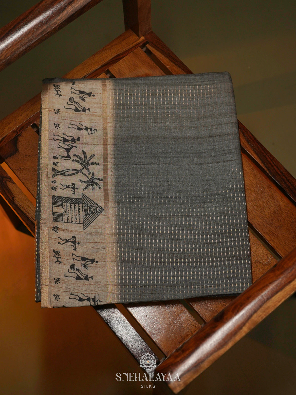 Grey Tussar Saree