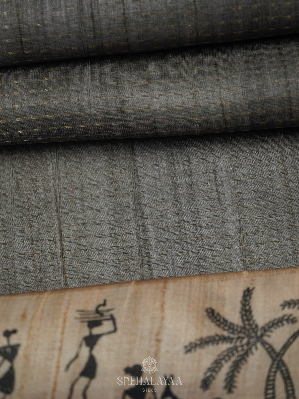 Grey Tussar Saree