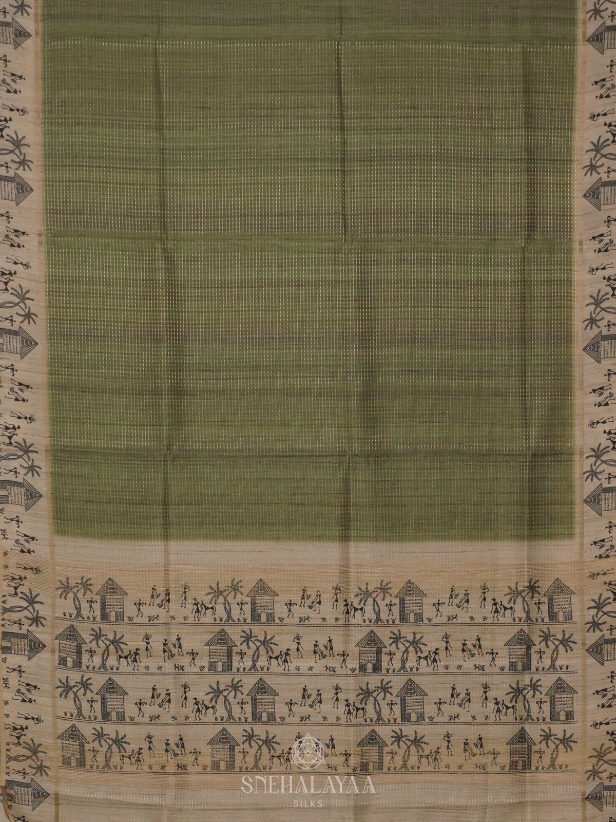 Green Tussar Saree