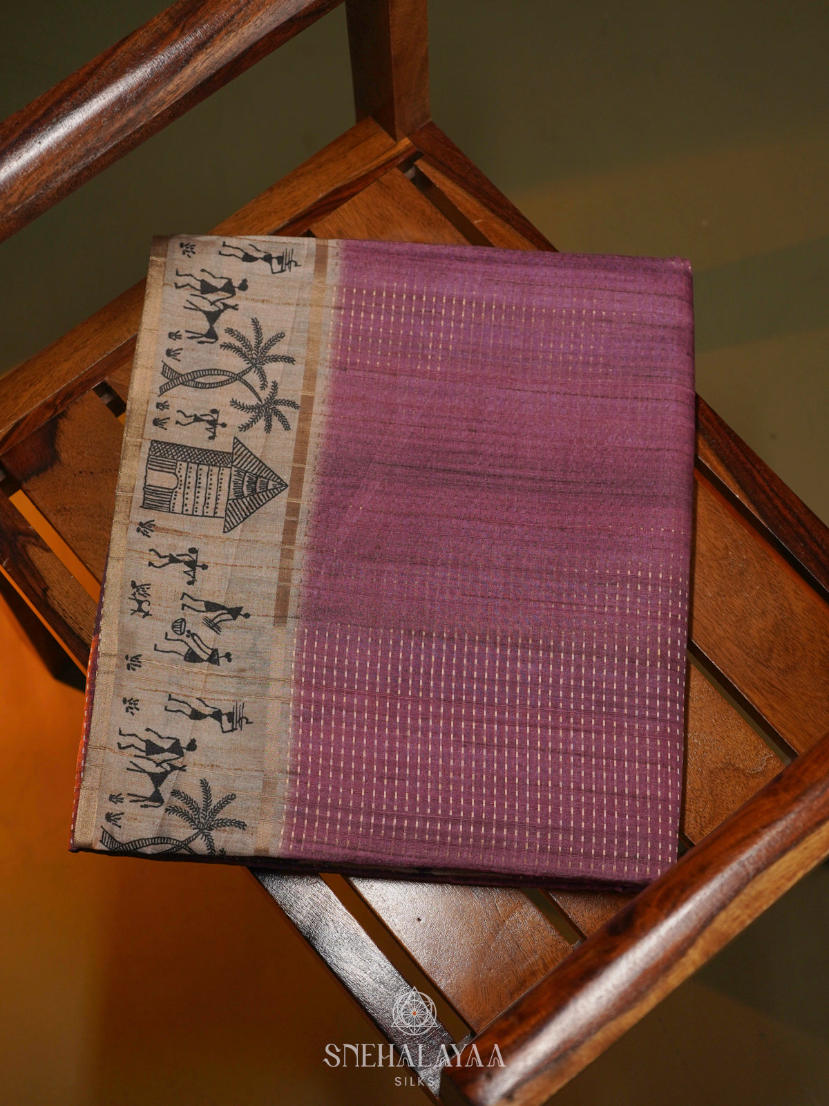 Plum Tussar Saree