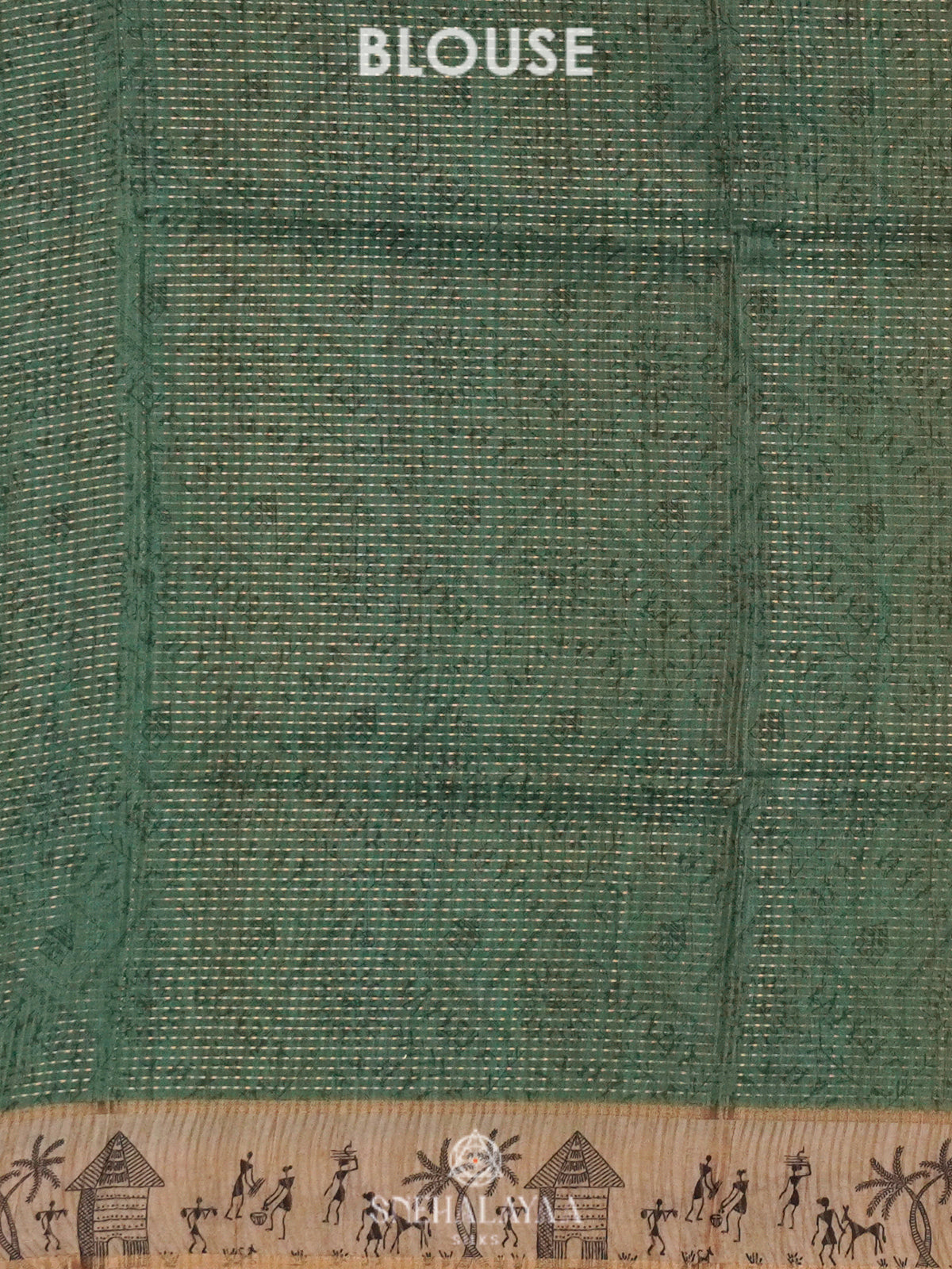 Teal Green Tussar Saree