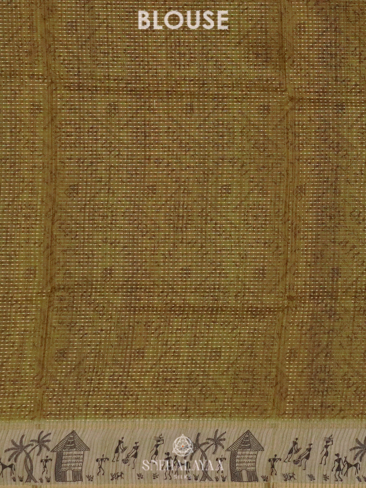 Olive Green Tussar Saree