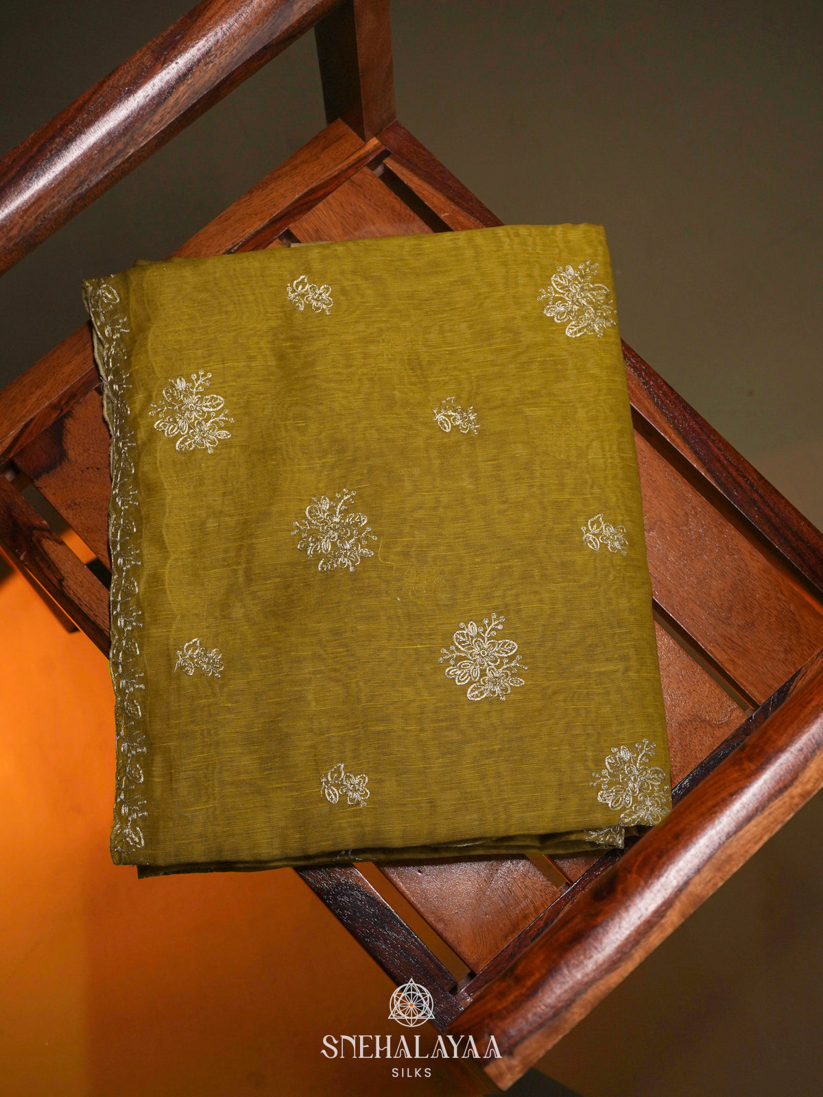 Mahendi Green Linen Saree