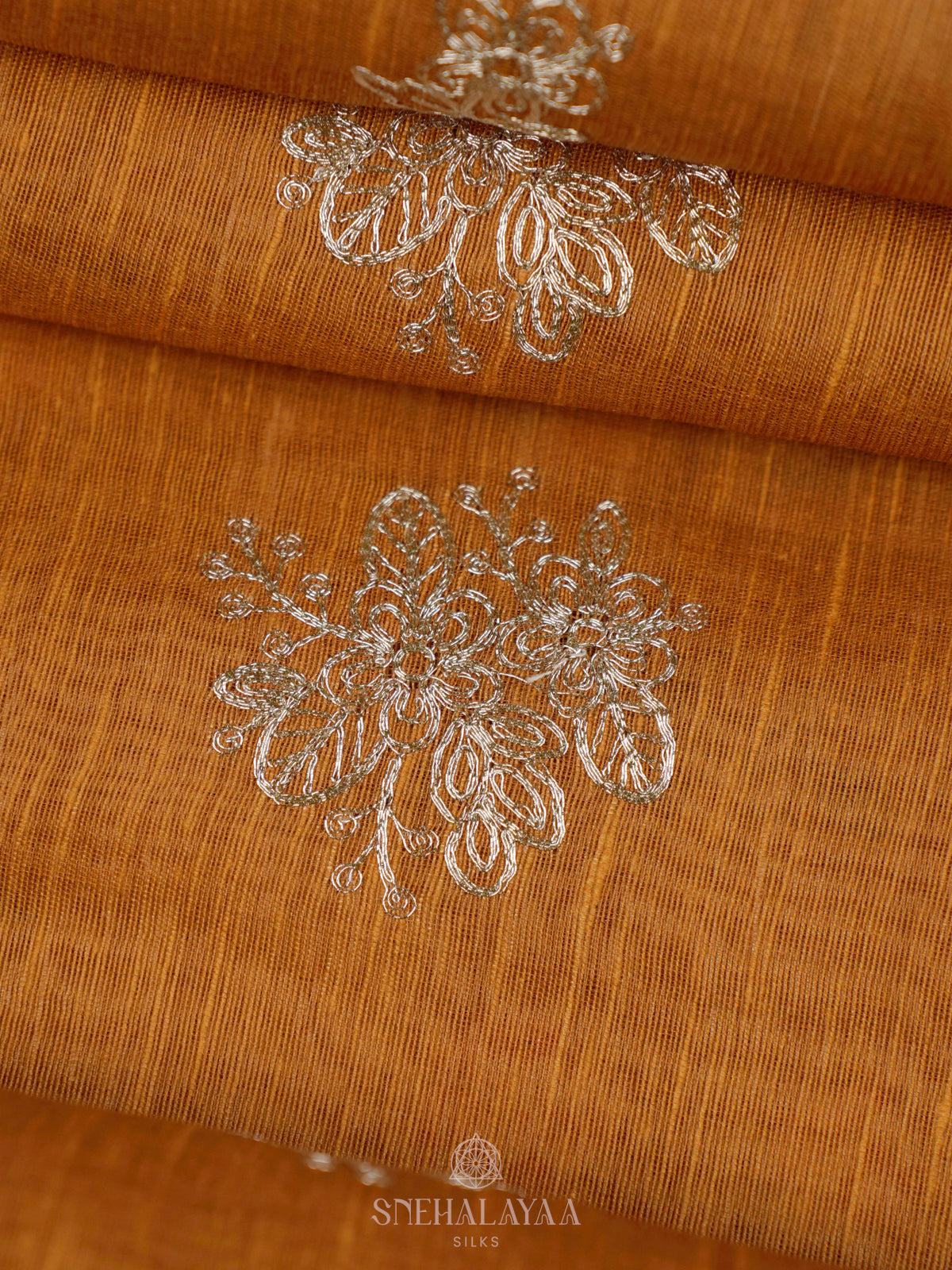 Orange Linen Saree
