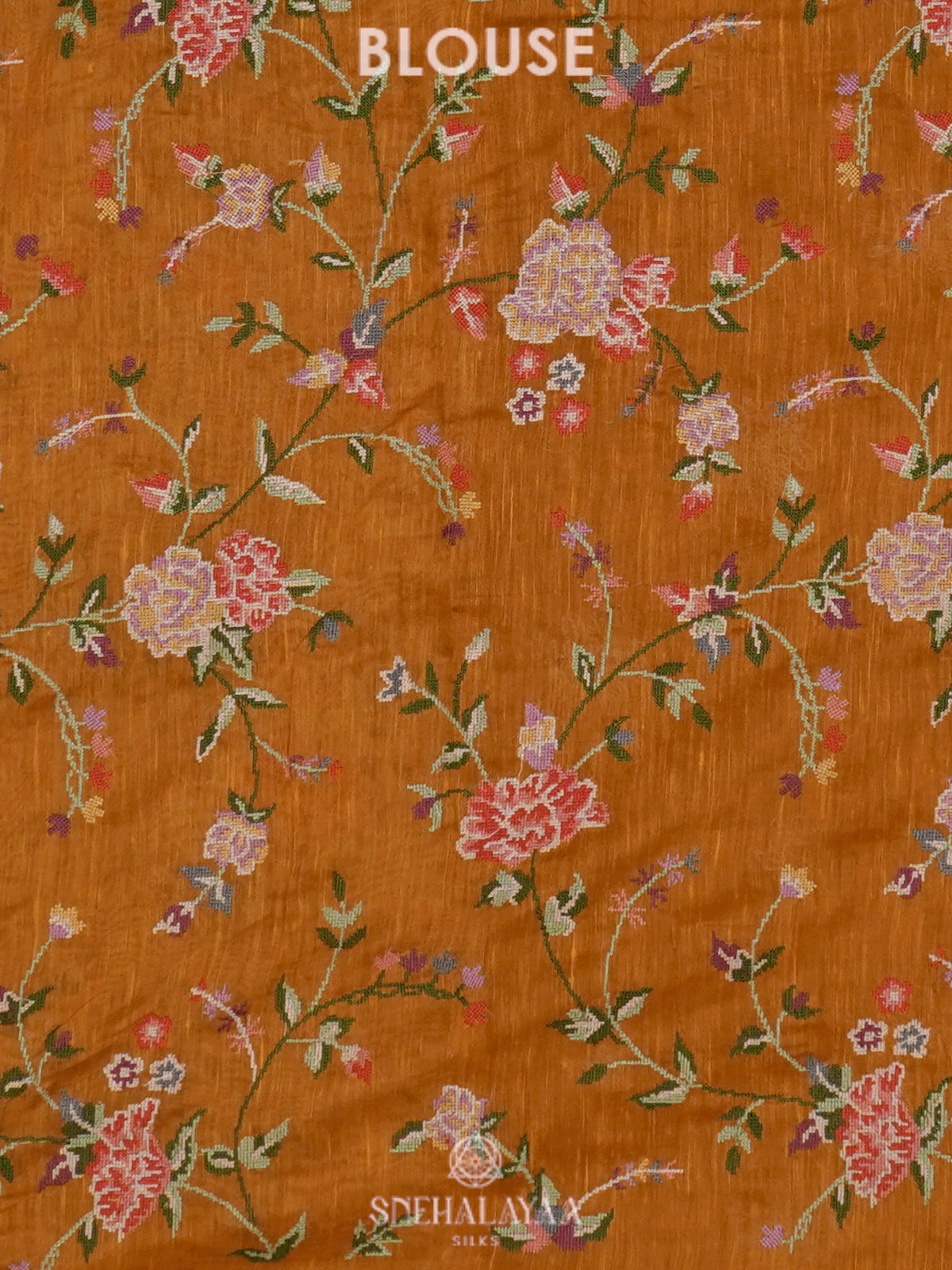 Orange Linen Saree
