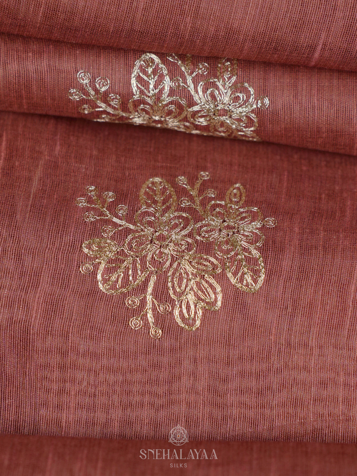 Maroon Linen Saree