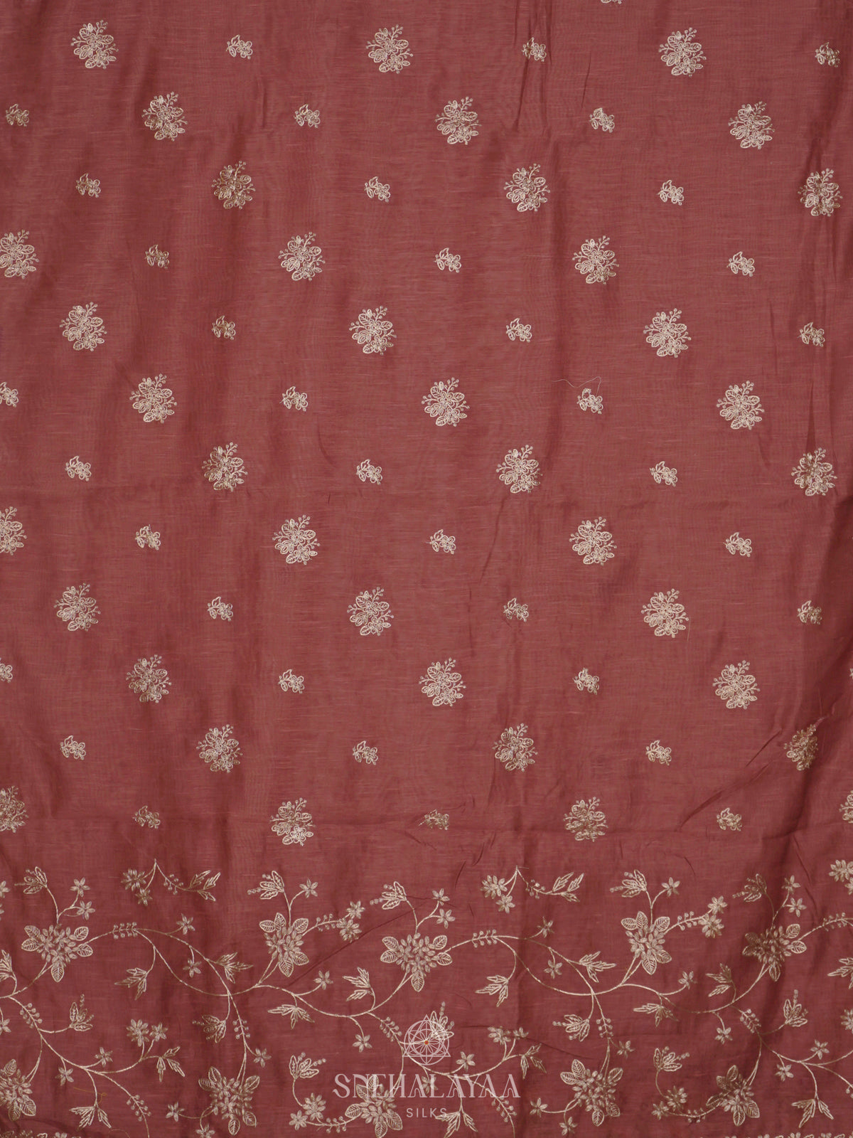 Maroon Linen Saree