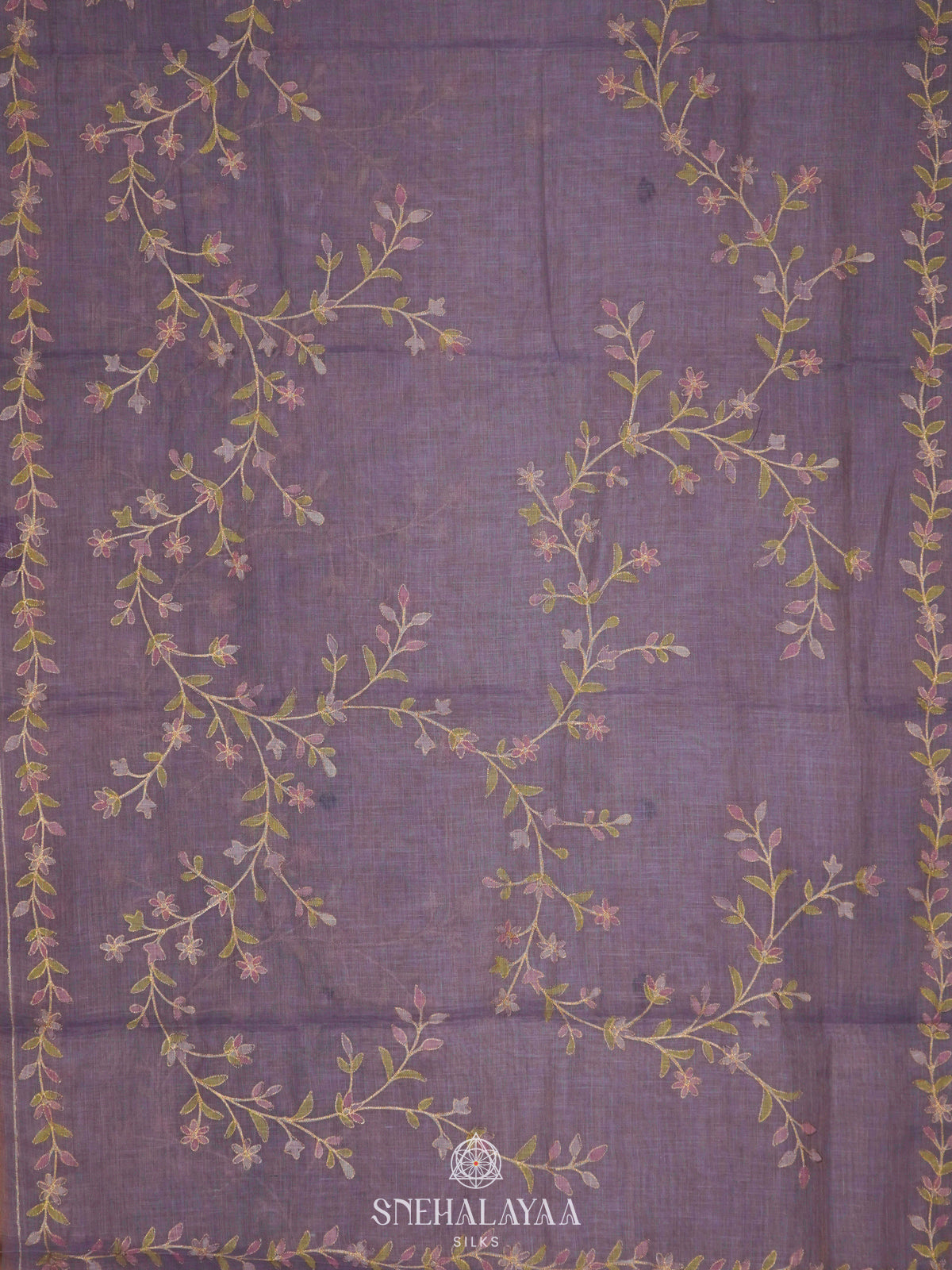 Lilac Linen Saree
