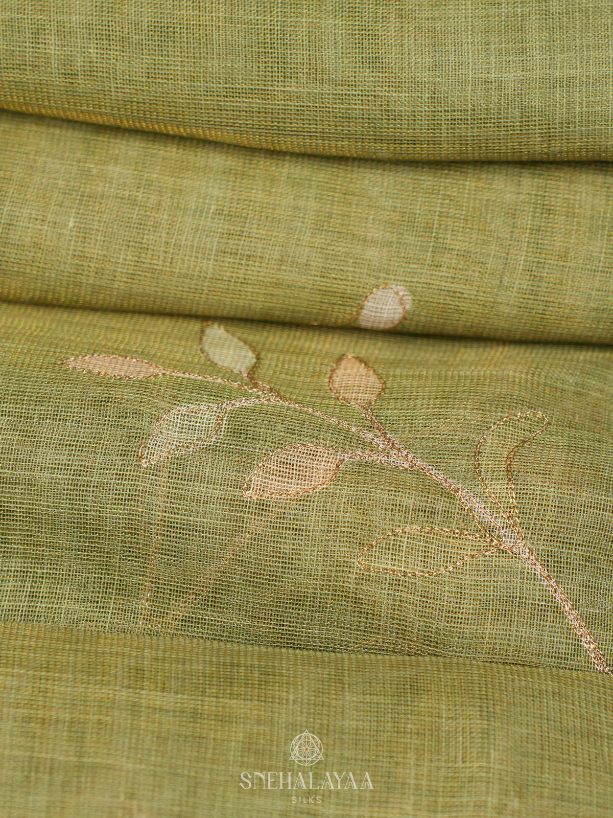 Green Linen Saree