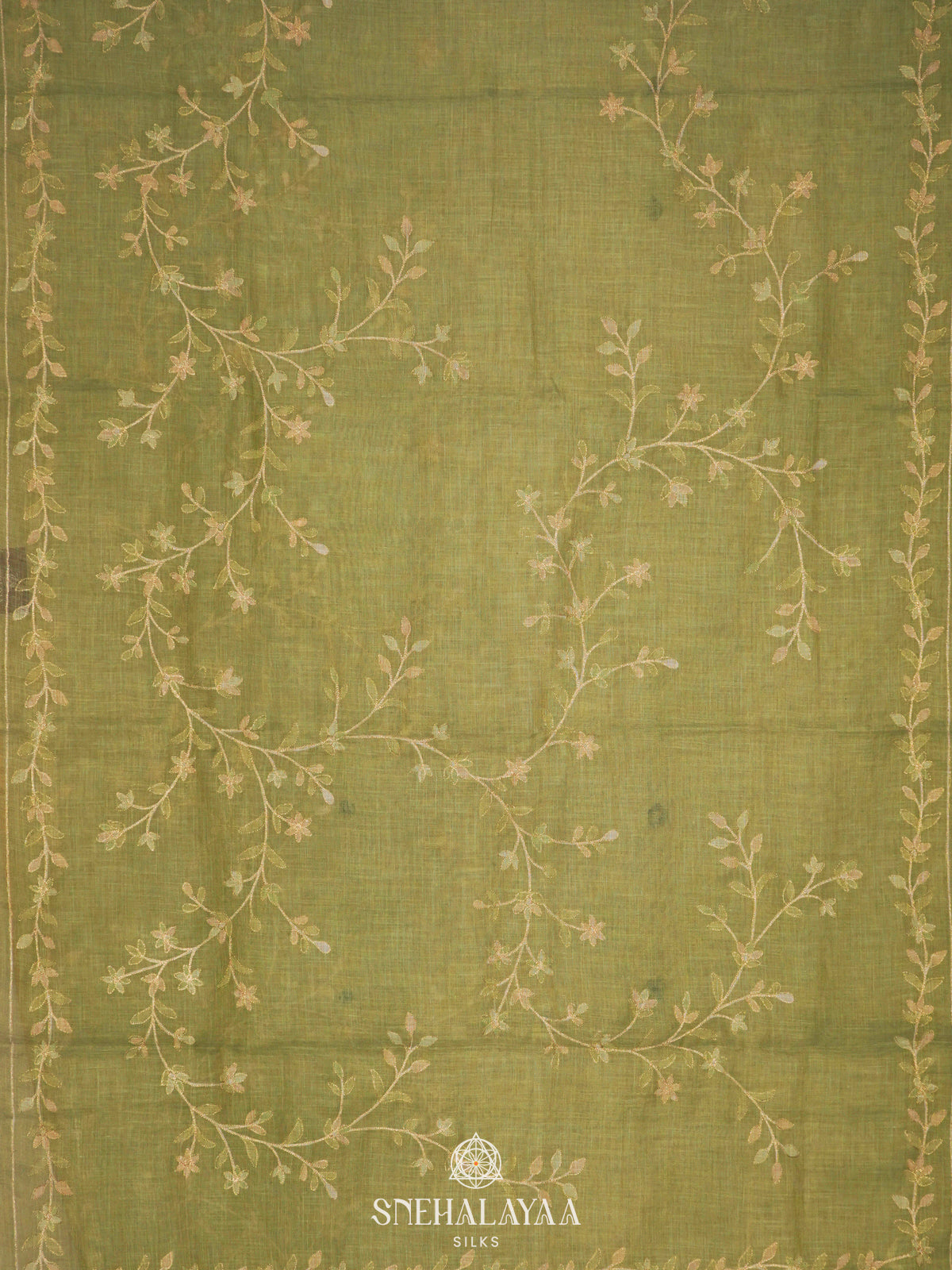 Green Linen Saree