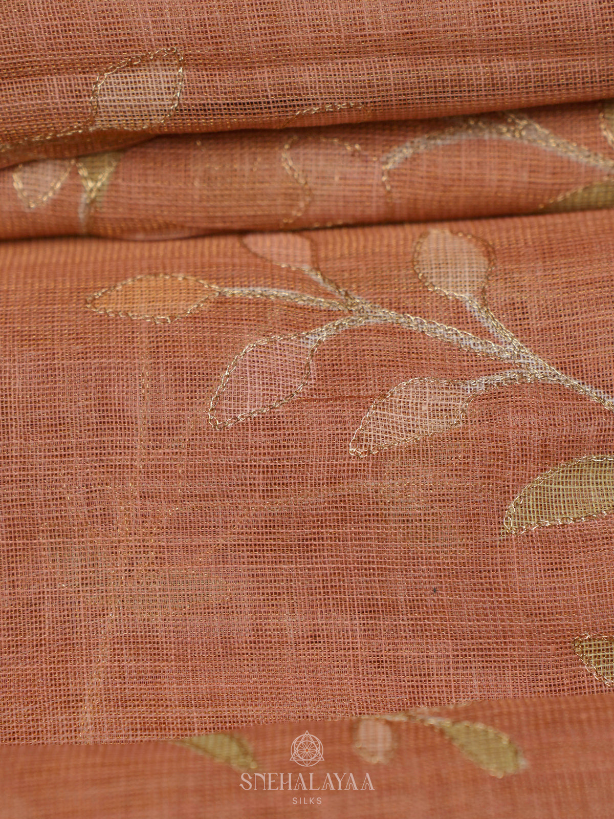 Peach Linen Saree